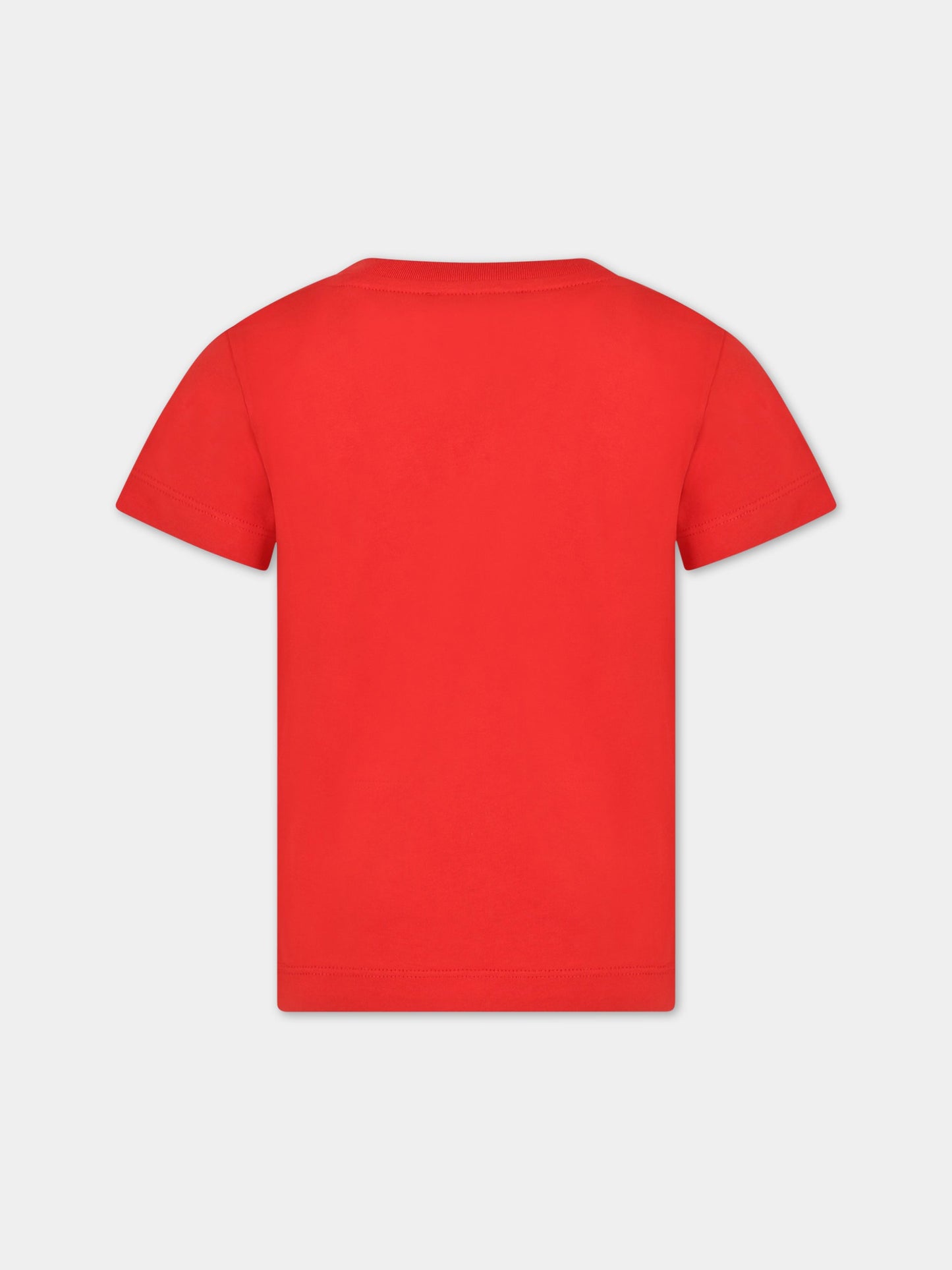 T-shirt rossa per bambino con logo,Balmain Kids,BS8B31 Z0082 412OR