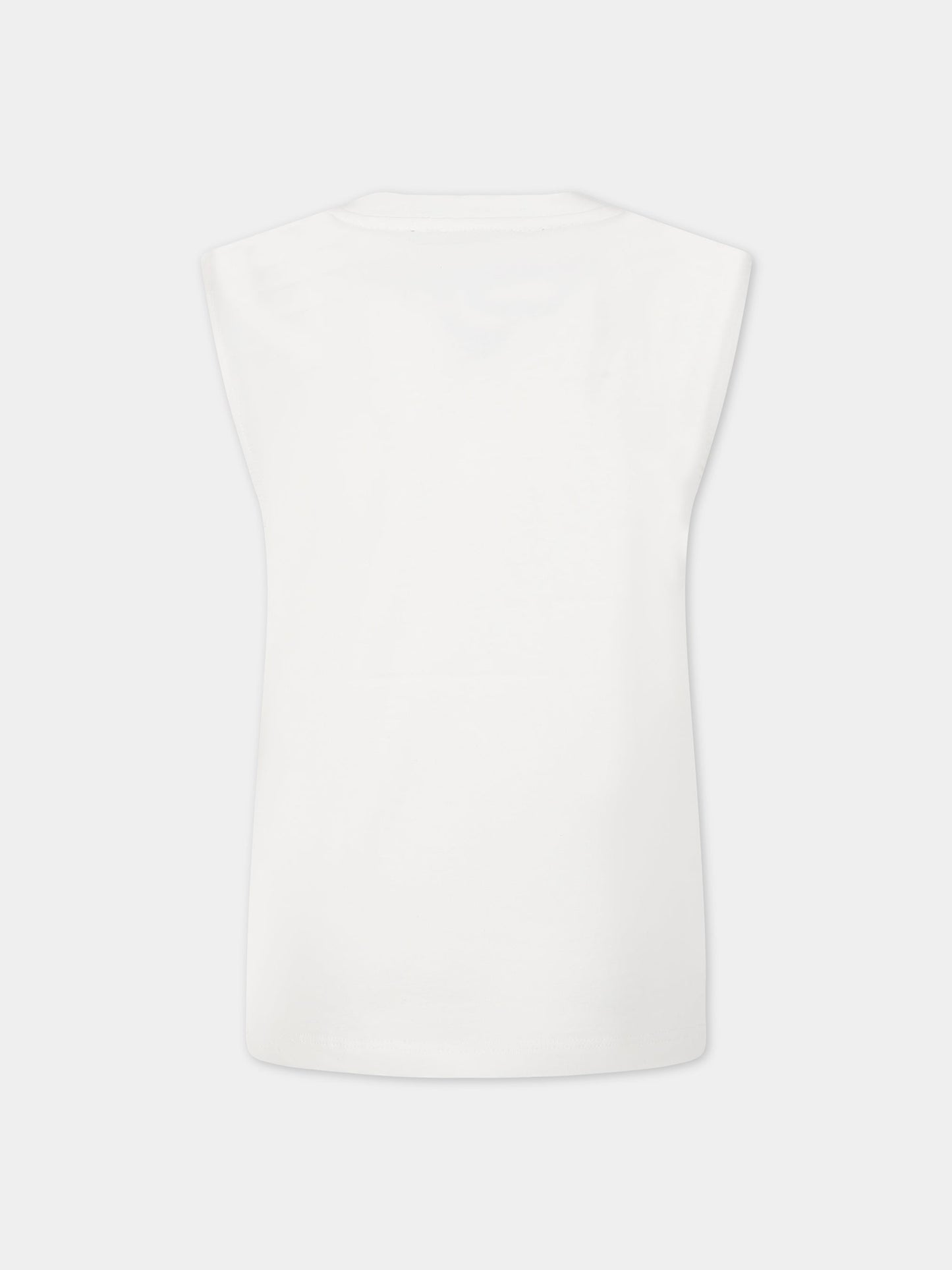 T-shirt bianco per bambini con logo,Balmain Kids,BS8Q81 Z0057 102