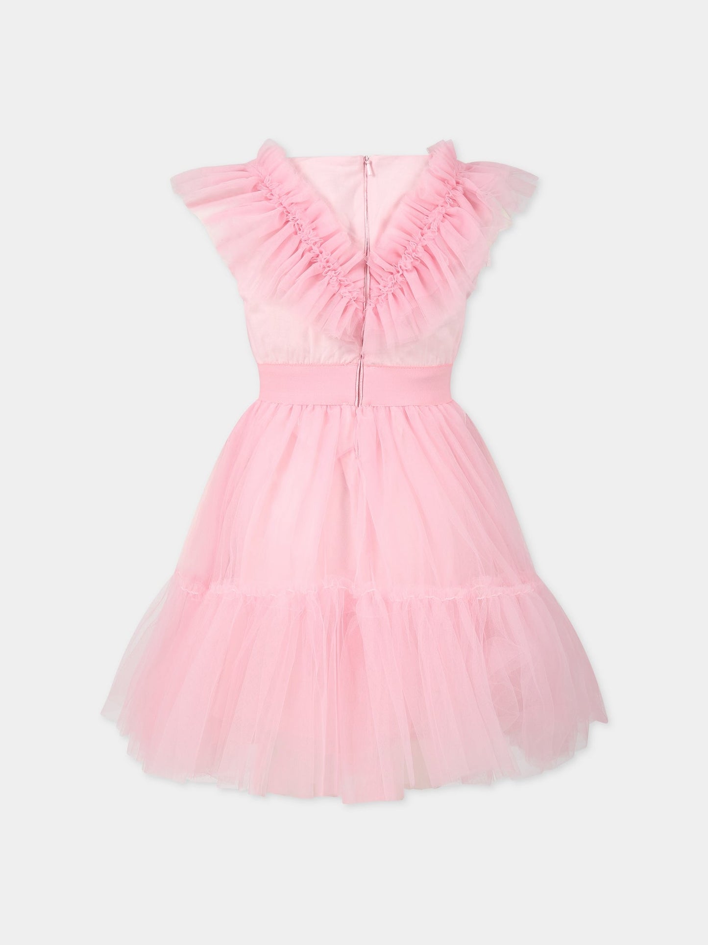 Vestito rosa per bambina con logo,Monnalisa,17A904 T9945 0090