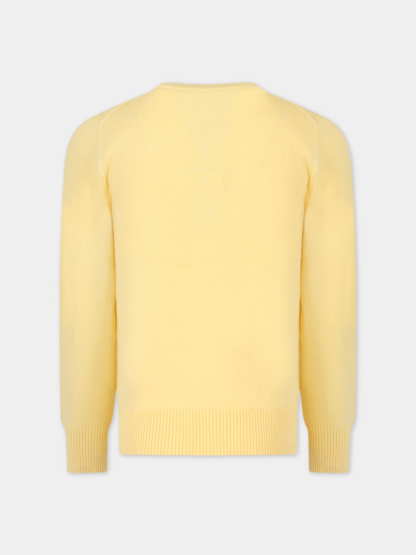Maglione giallo per bambino con iconico cavallino azzurro,Ralph Lauren Kids,799887038