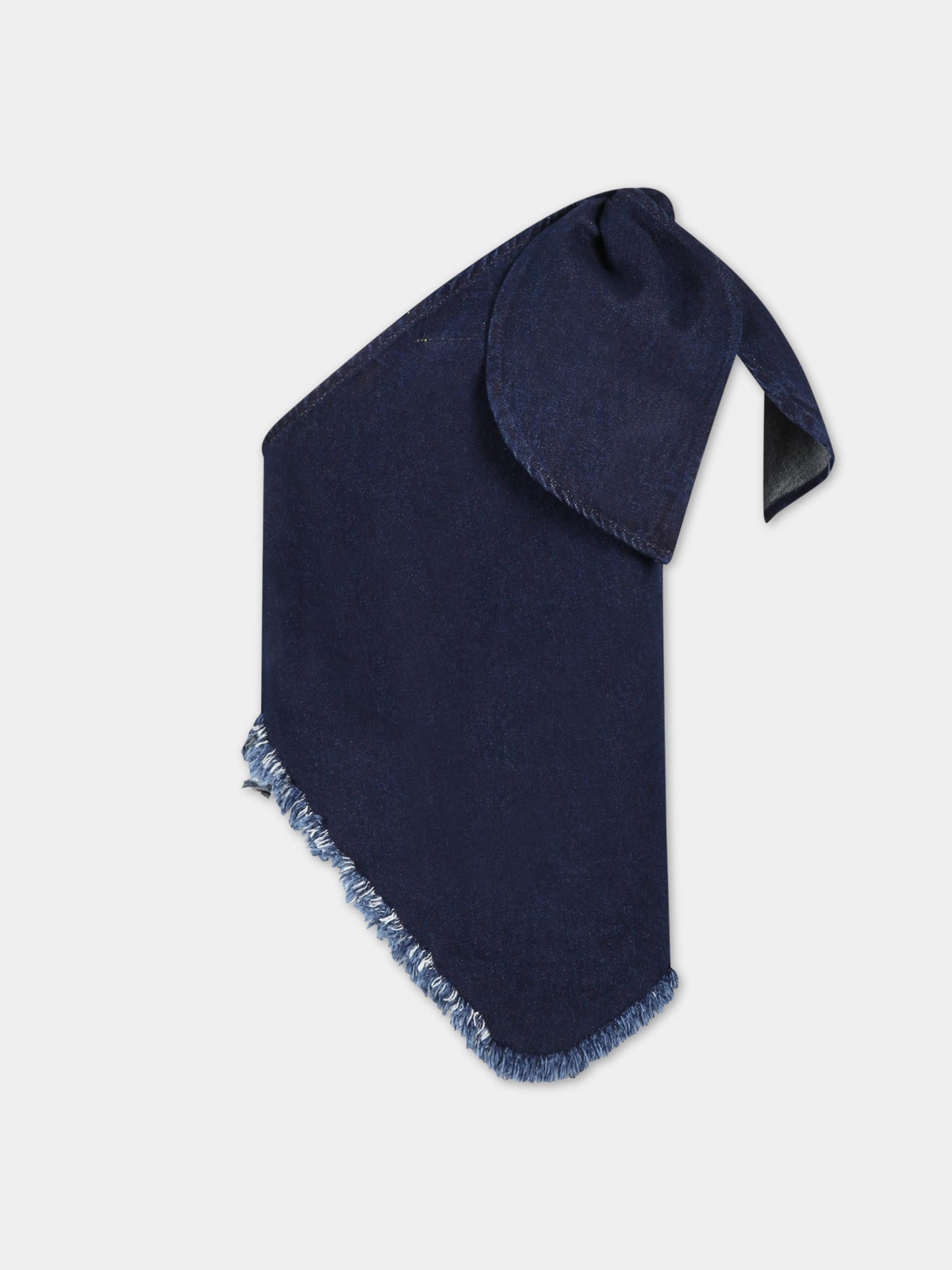 Top blu per bambina con patch logato e nodo,Marques Almeida,SS23CORETP0342DNM NAVY