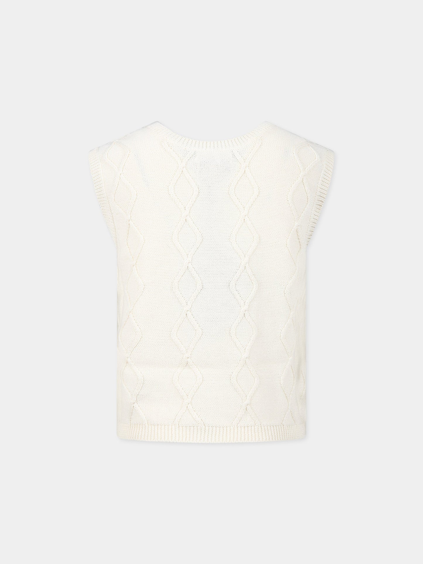 Gilet bianco per bambina con fiori,Coco Au Lait,14COCO2047