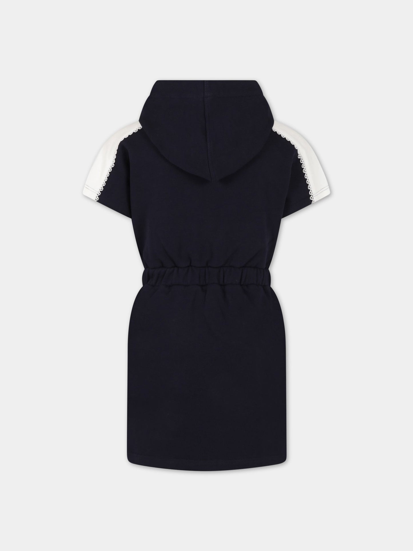 Vestito blu per bambina con logo,Chloé Kids,C12925 859