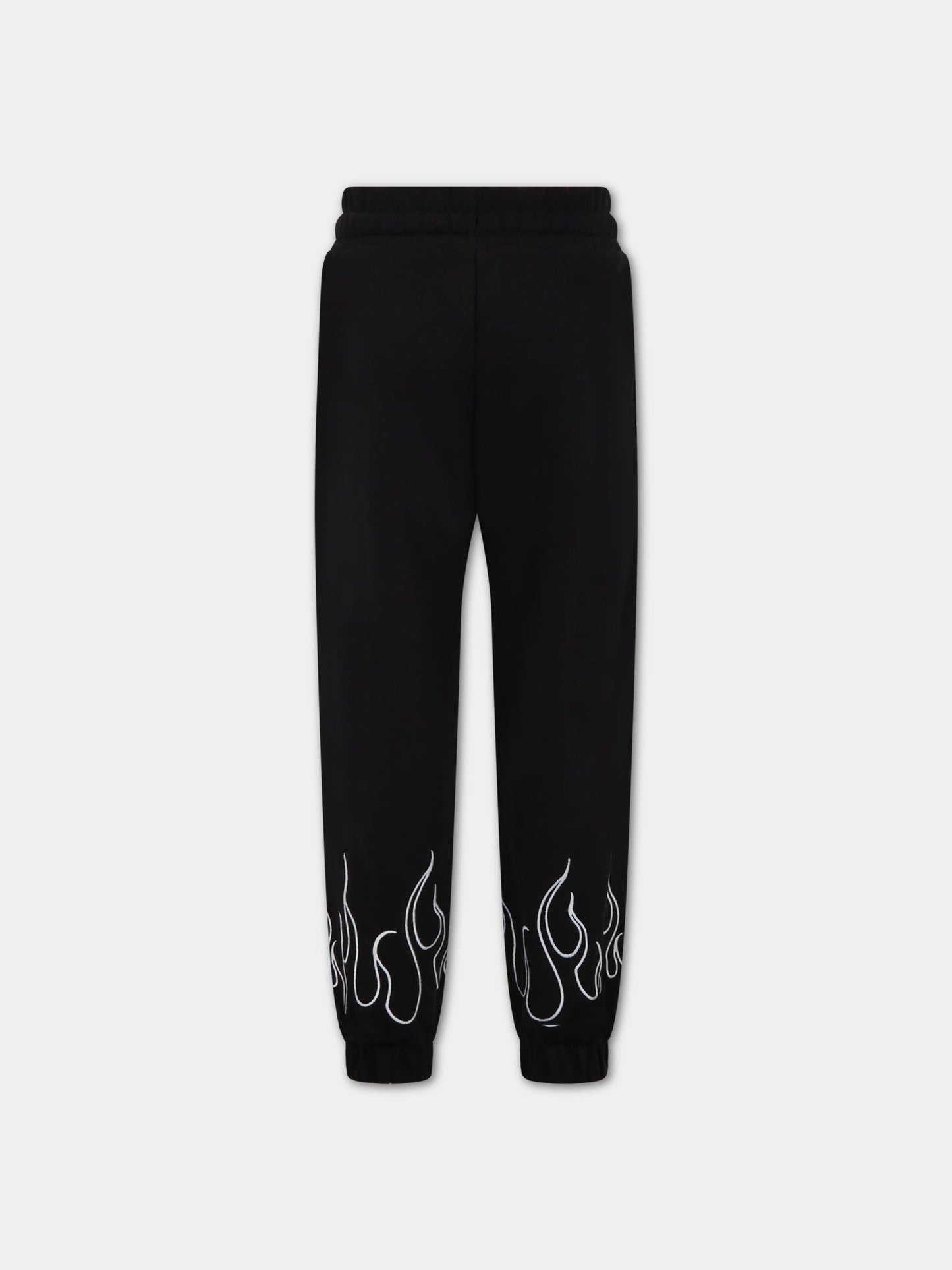 Pantaloni nero per bambino con fiamme e logo,Vision Of Super,PFV3100J BIANCO