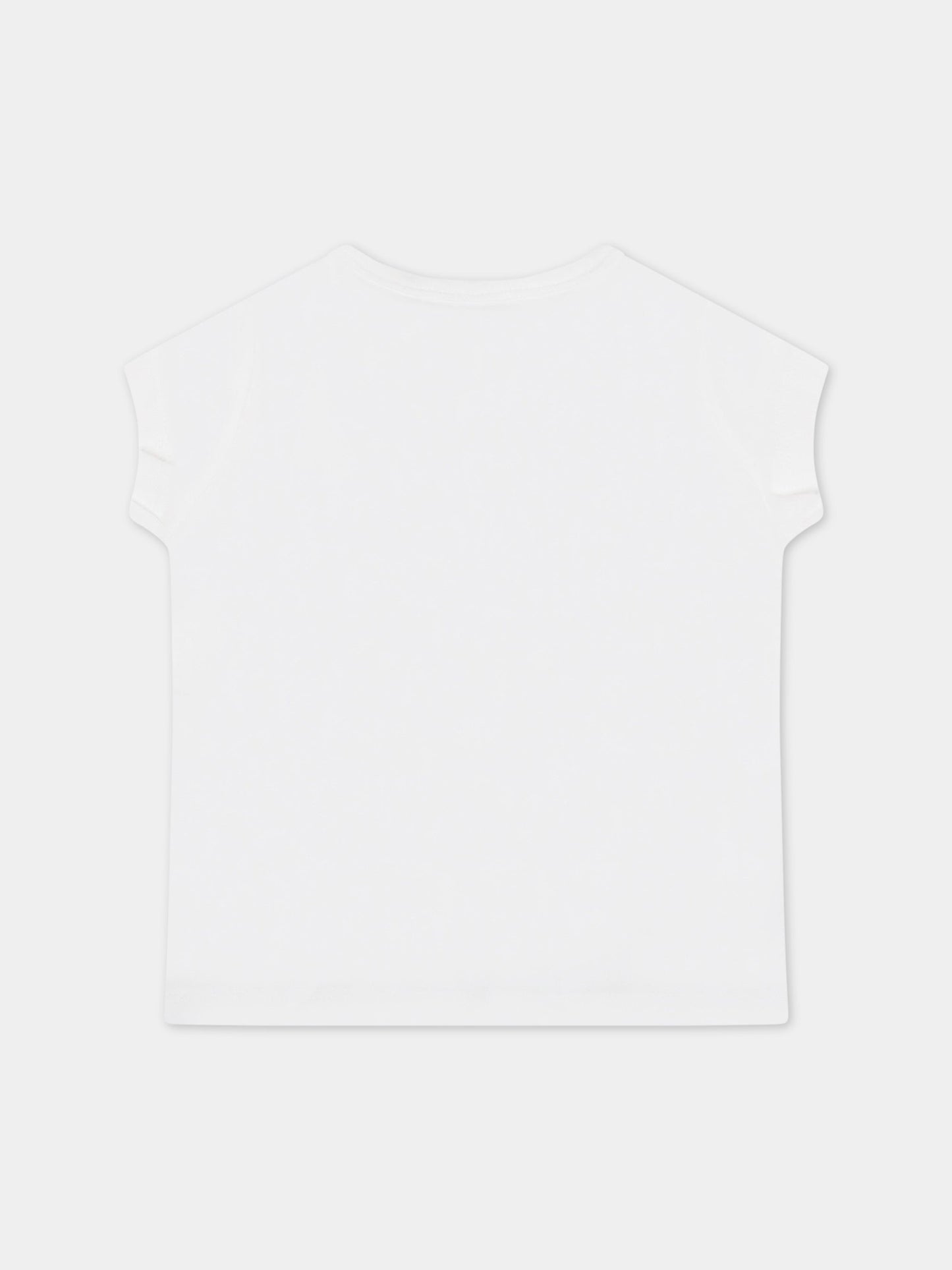 T-shirt bianca per neonata con tigre,Kenzo Kids,K05098 103