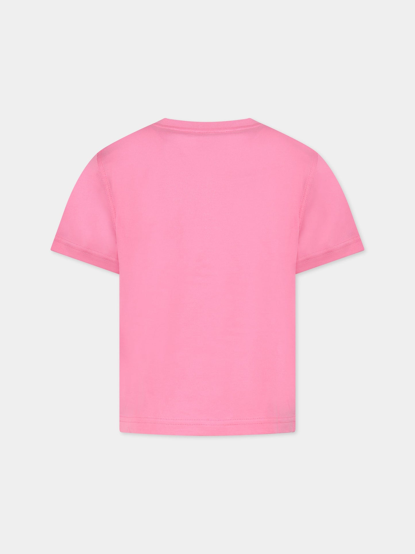 T-shirt rosa per bambina con logo,Burberry Kids,8061400 Bubblegum Pink