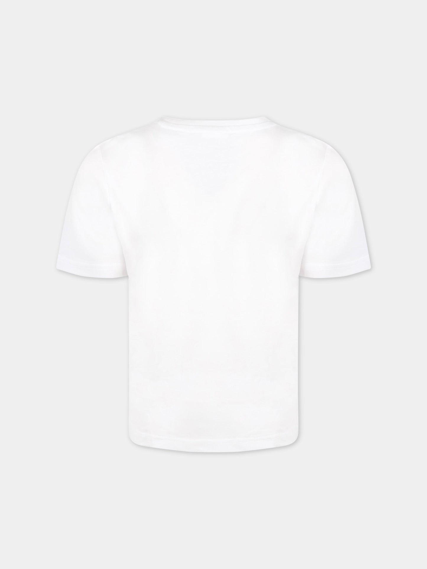 T-shirt bianco per bambino con logo argentato,Hugo Boss,J25L60 10B