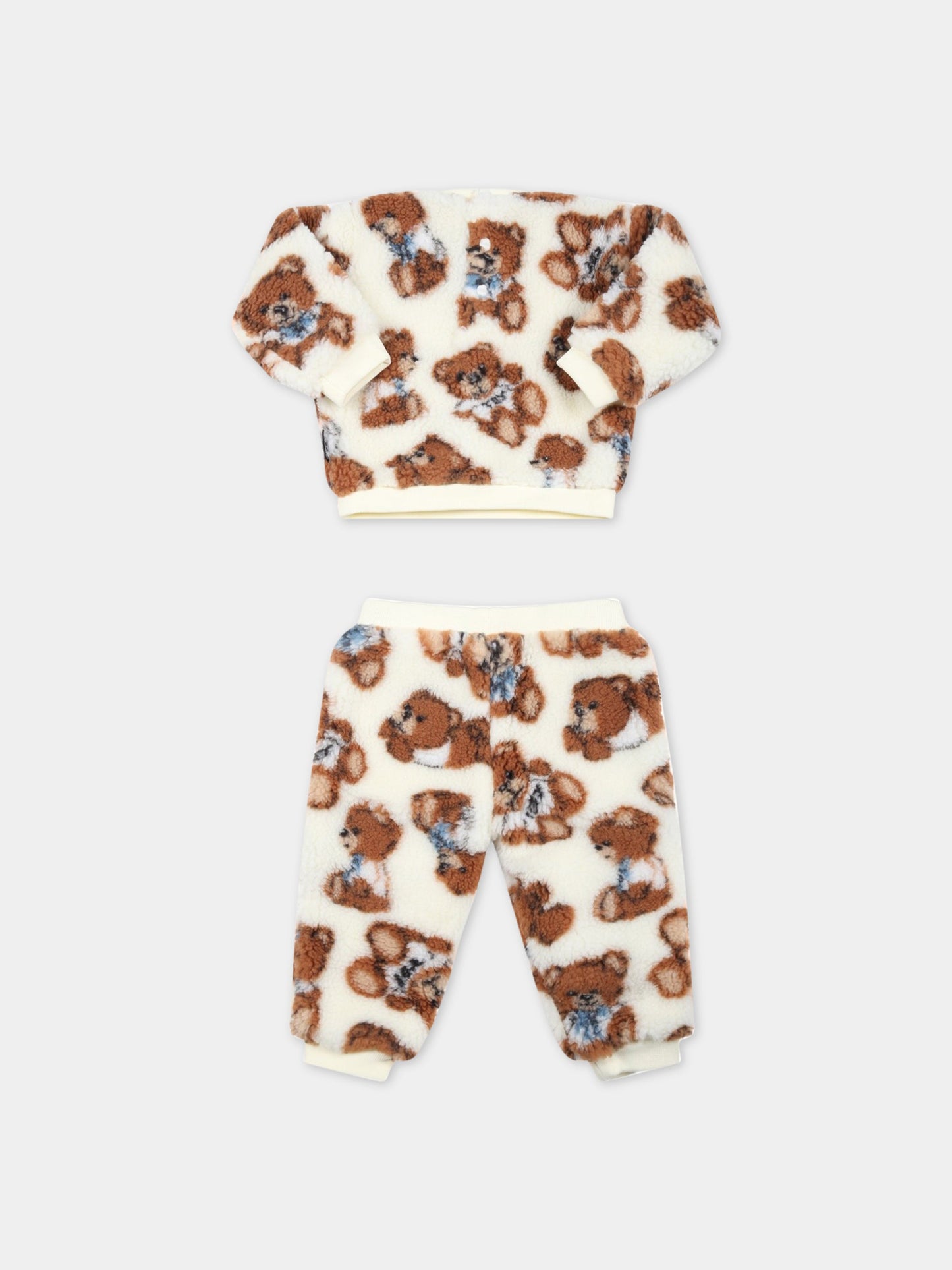 Tuta avorio per neonato con Teddy Bear,Moschino Kids,MUK03V LIB00 84231