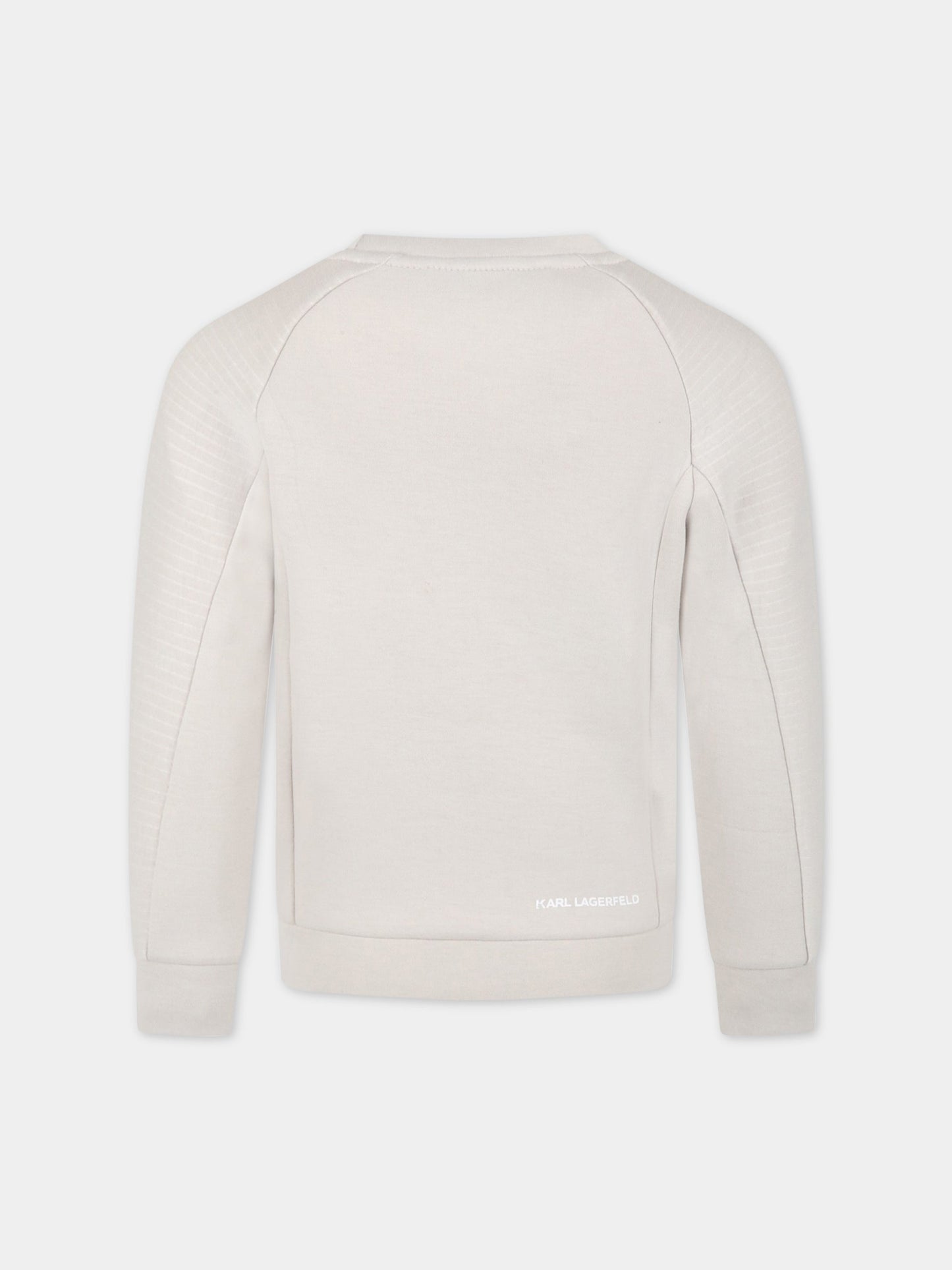 Felpa avorio per bambino con loghi,Karl Lagerfeld Kids,Z25377 23D