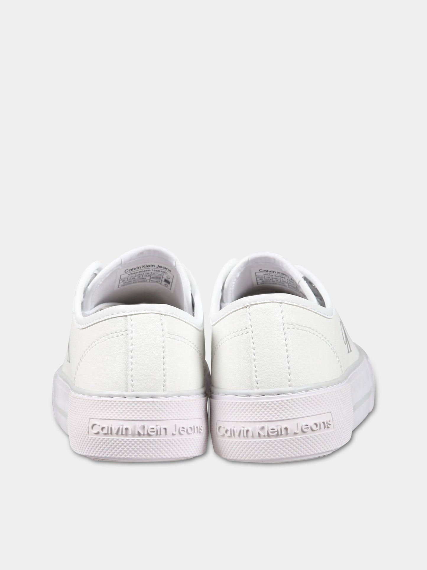 Sneakers bianche per bambina con logo,Calvin Klein Kids,V3A9 80484 1355100