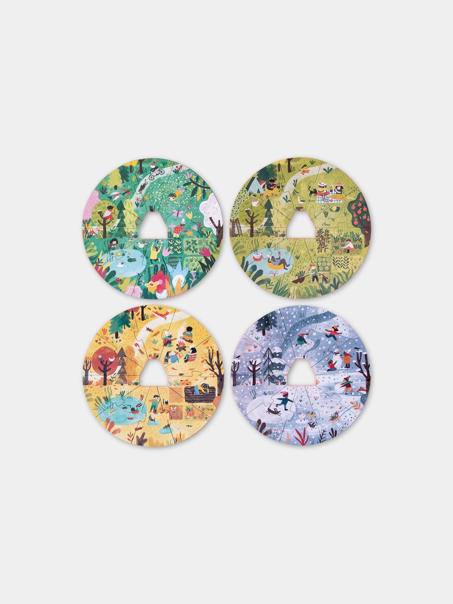 Set multicolor di puzzle per bambini con stagioni,Londji,PZ587U