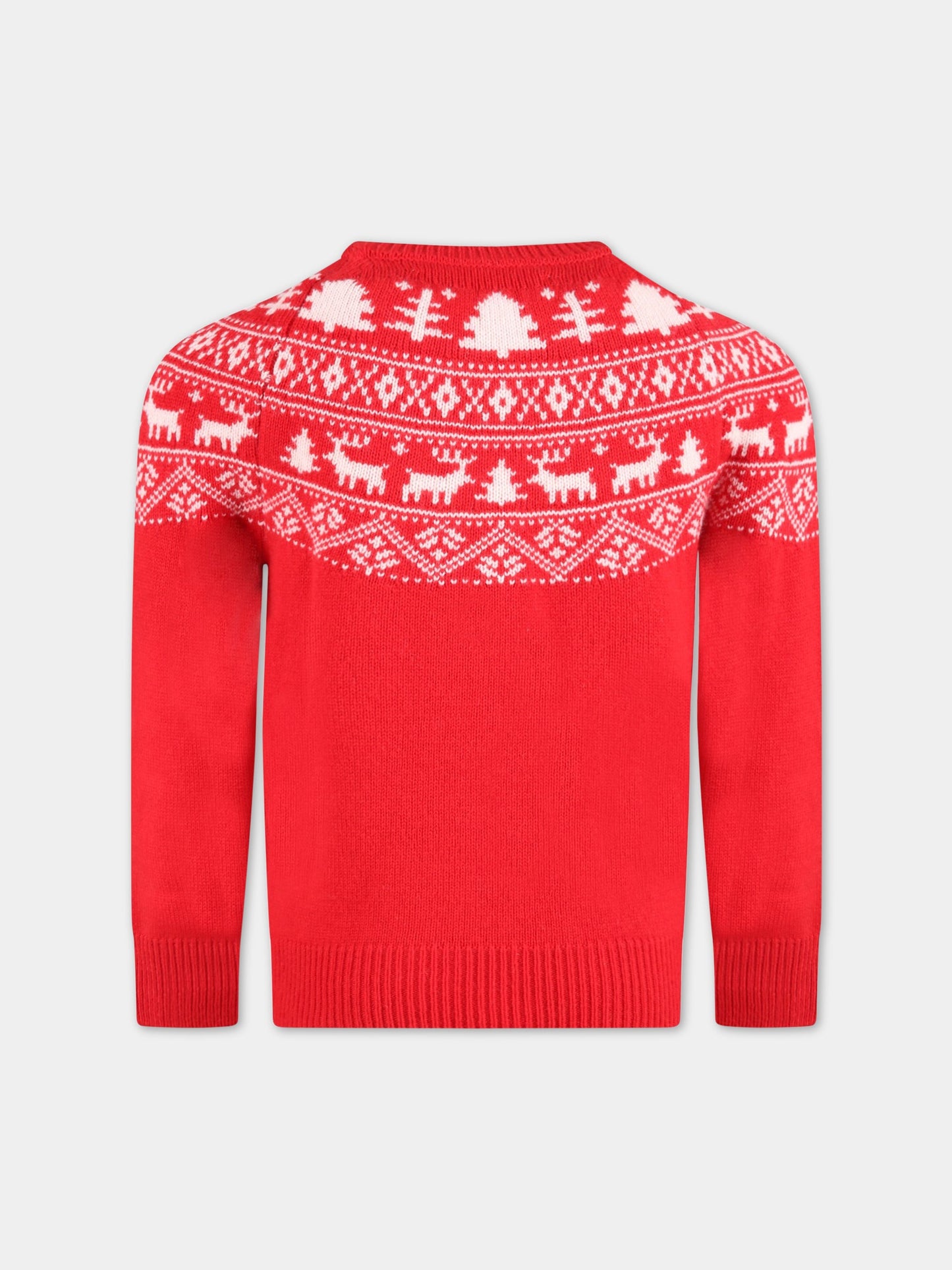 Maglione rosso per bambino con logo bianco,Mc2 Saint Barth,DOU0001 REDB41