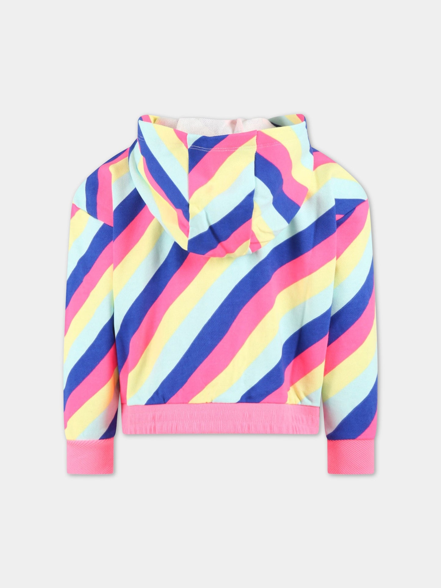 Felpa multicolor per bambina con patch logato,Billieblush,U15960 Z41