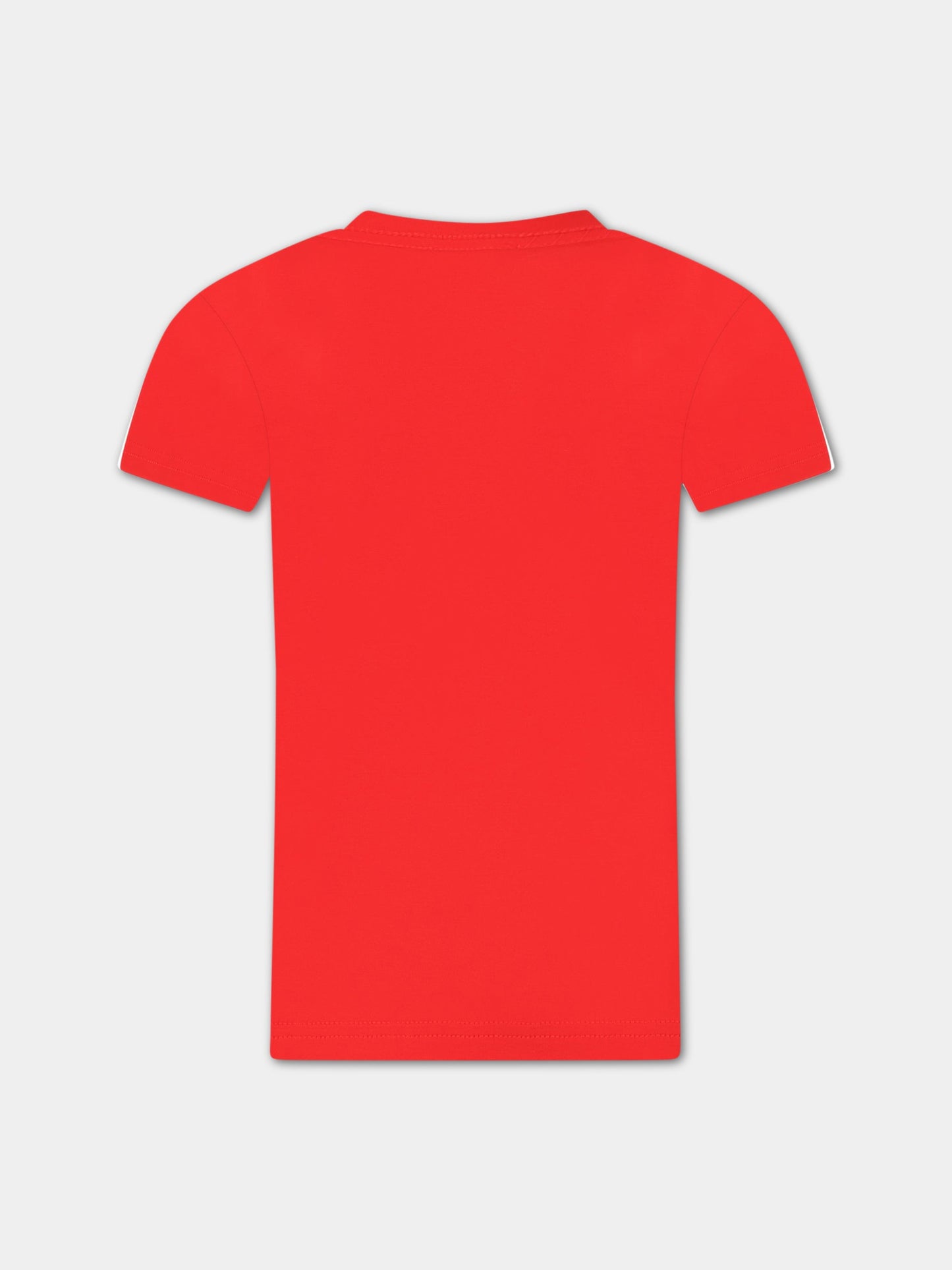 T-shirt rossa per bambino con logo,Diesel,00J4P6 00YI9 K438