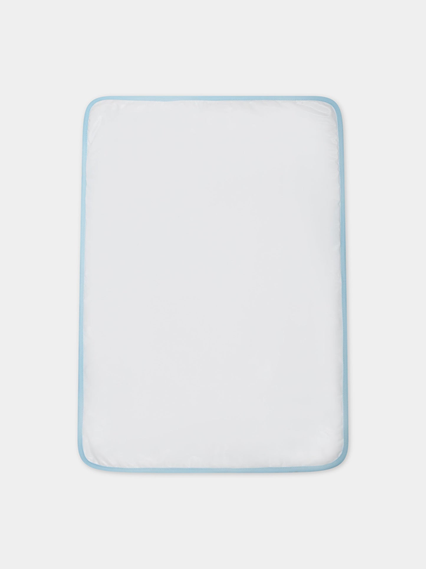 Borsa-mamma celeste per neonato con Teddy Bear, nuvole e logo,Moschino Kids,MRX03D LCA42 40304