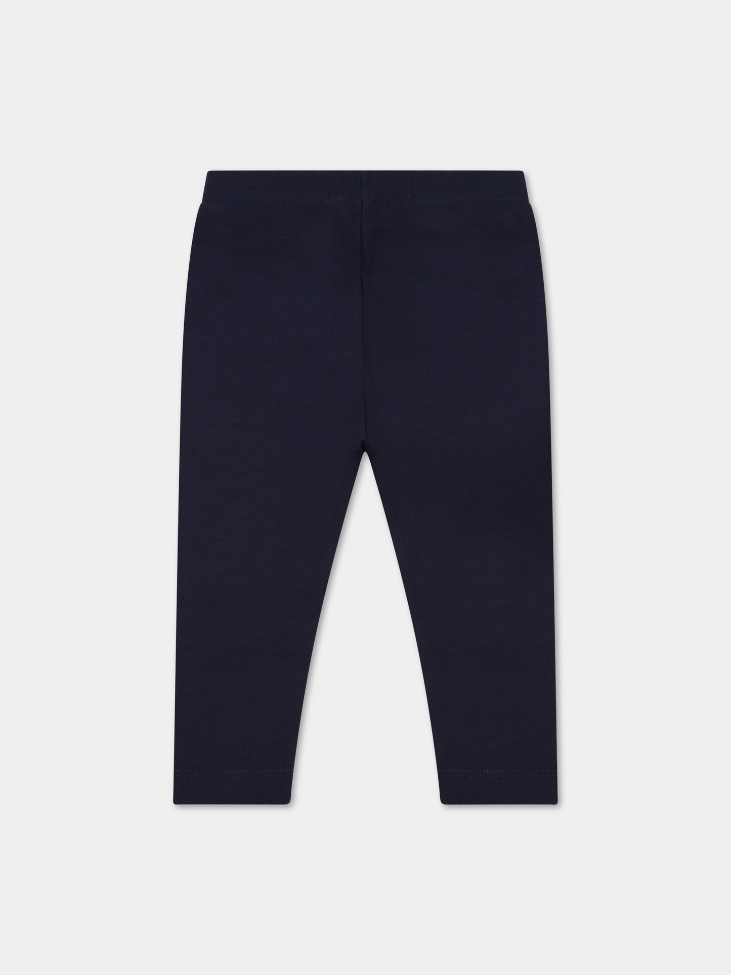 Leggings blu per neonati con logo,Moschino Kids,MKP02N LBA11 40016