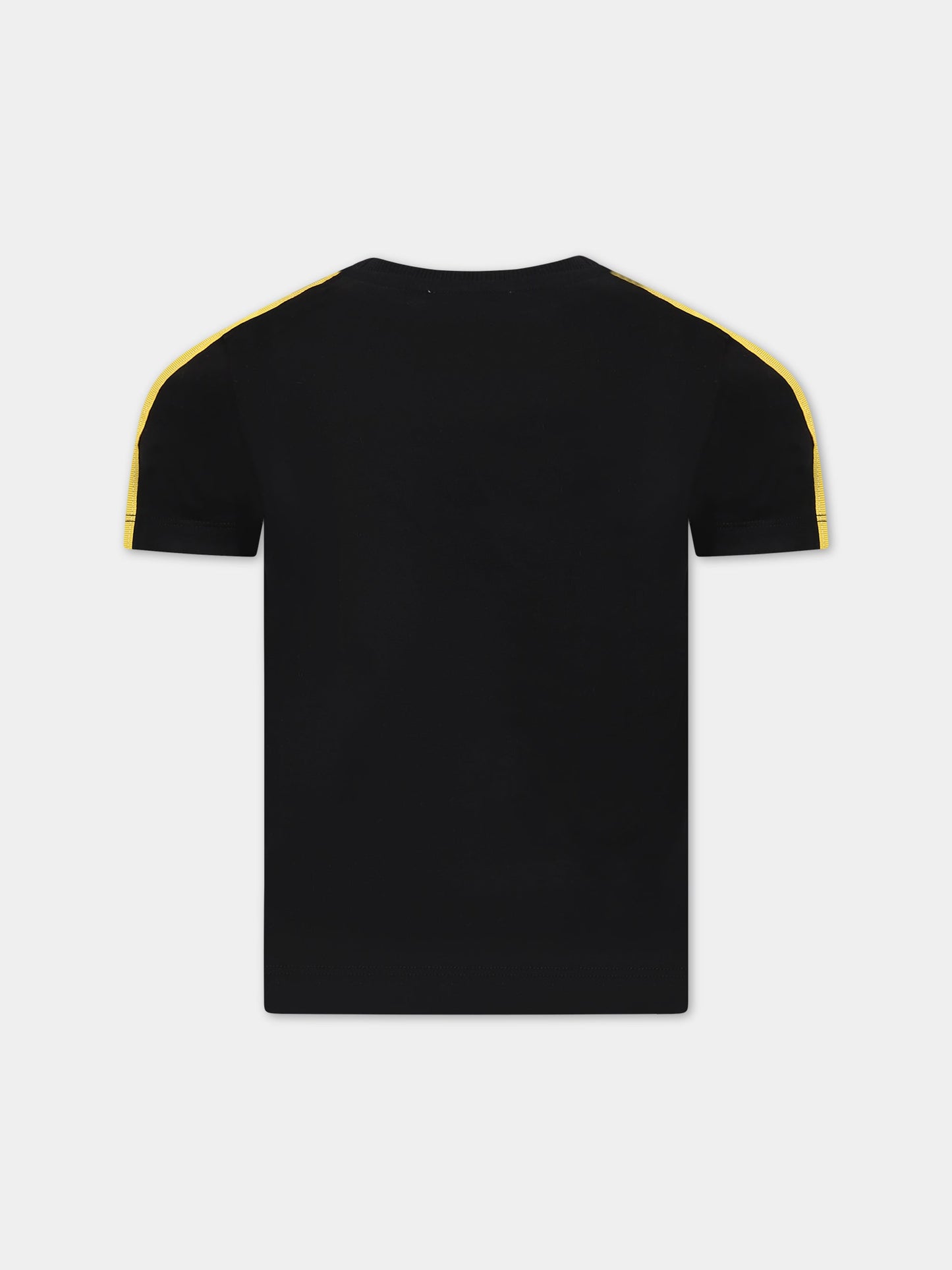 T-shirt nera per bambino con logo,Moschino Kids,HUM03Z LAA01 60100