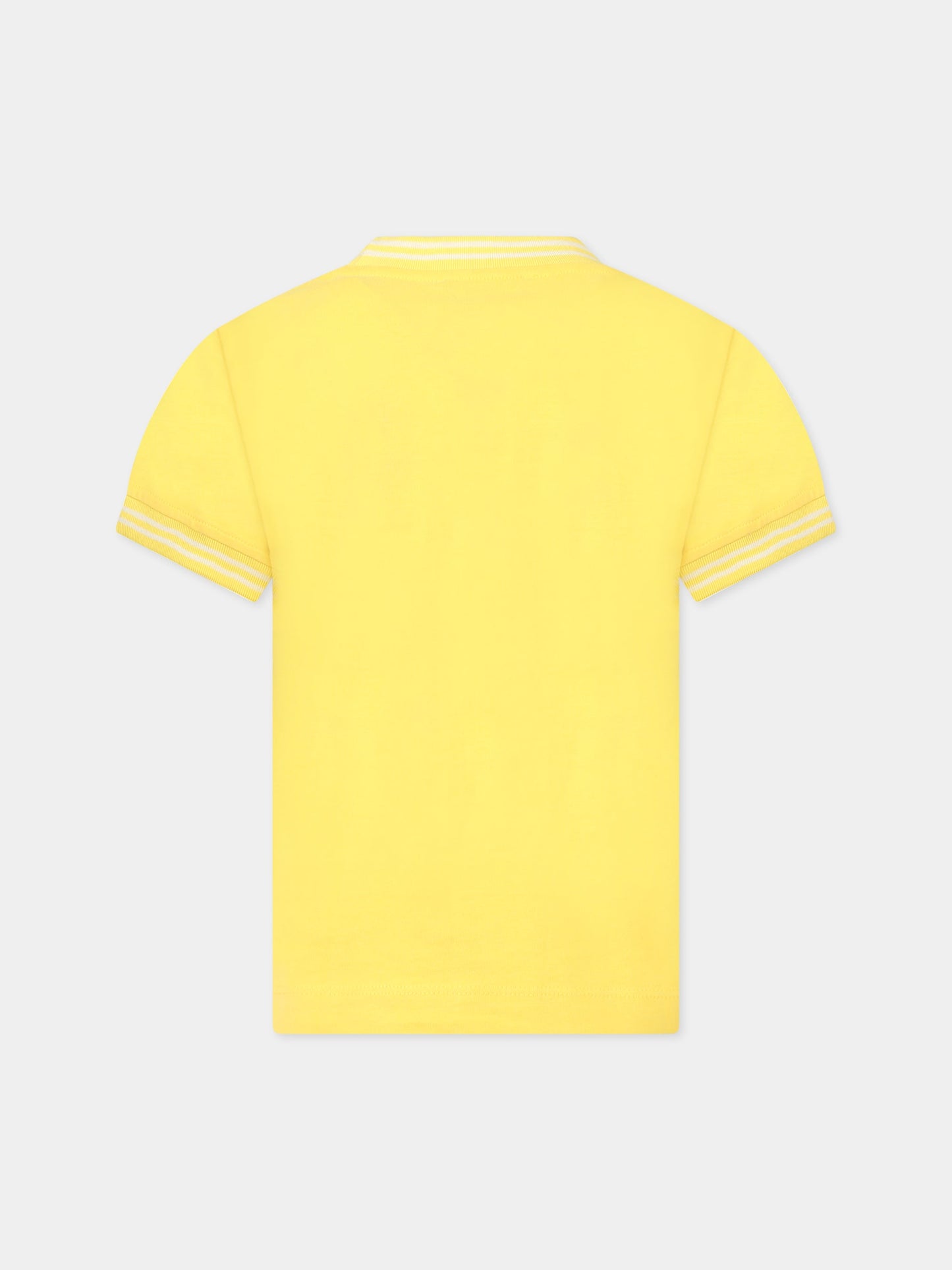 T-shirt gialla per bambino con logo,Moschino Kids,HUM03X LAA01 51898