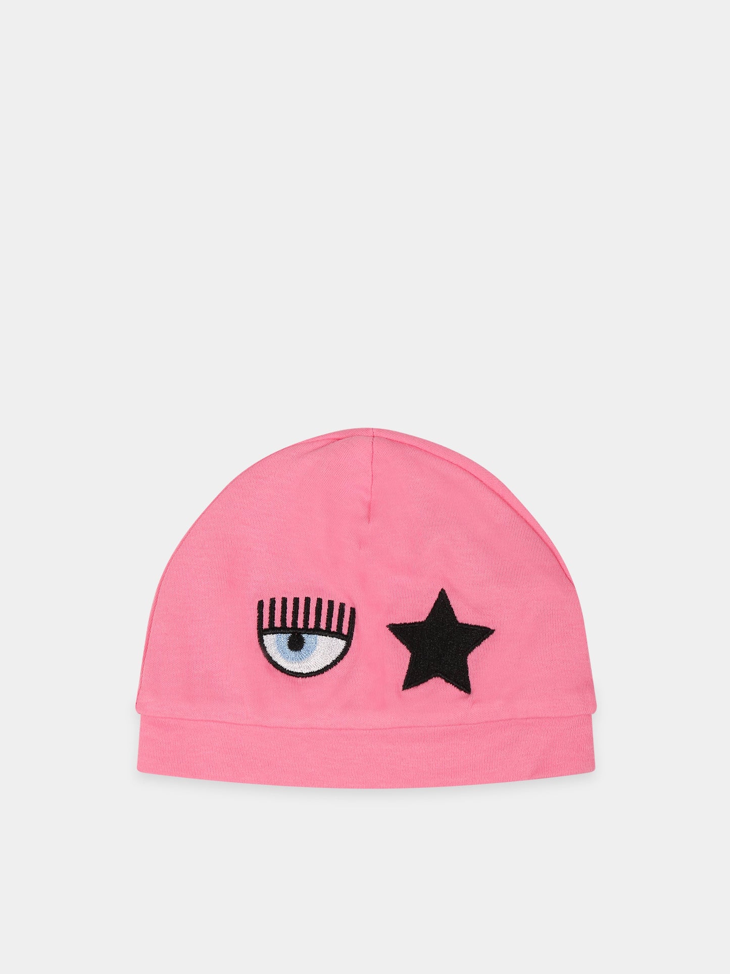 Cappello rosa per neonata con iconico occhio,Chiara Ferragni Collection,559003 9008 0095