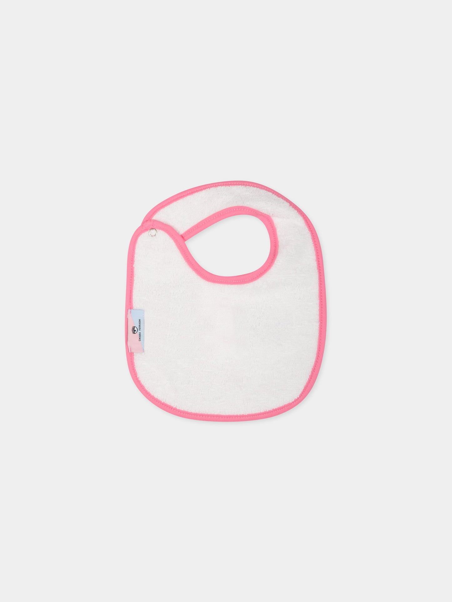 Bavaglino bianco per neonata con iconico occhio,Chiara Ferragni Collection,559002 9008 9995