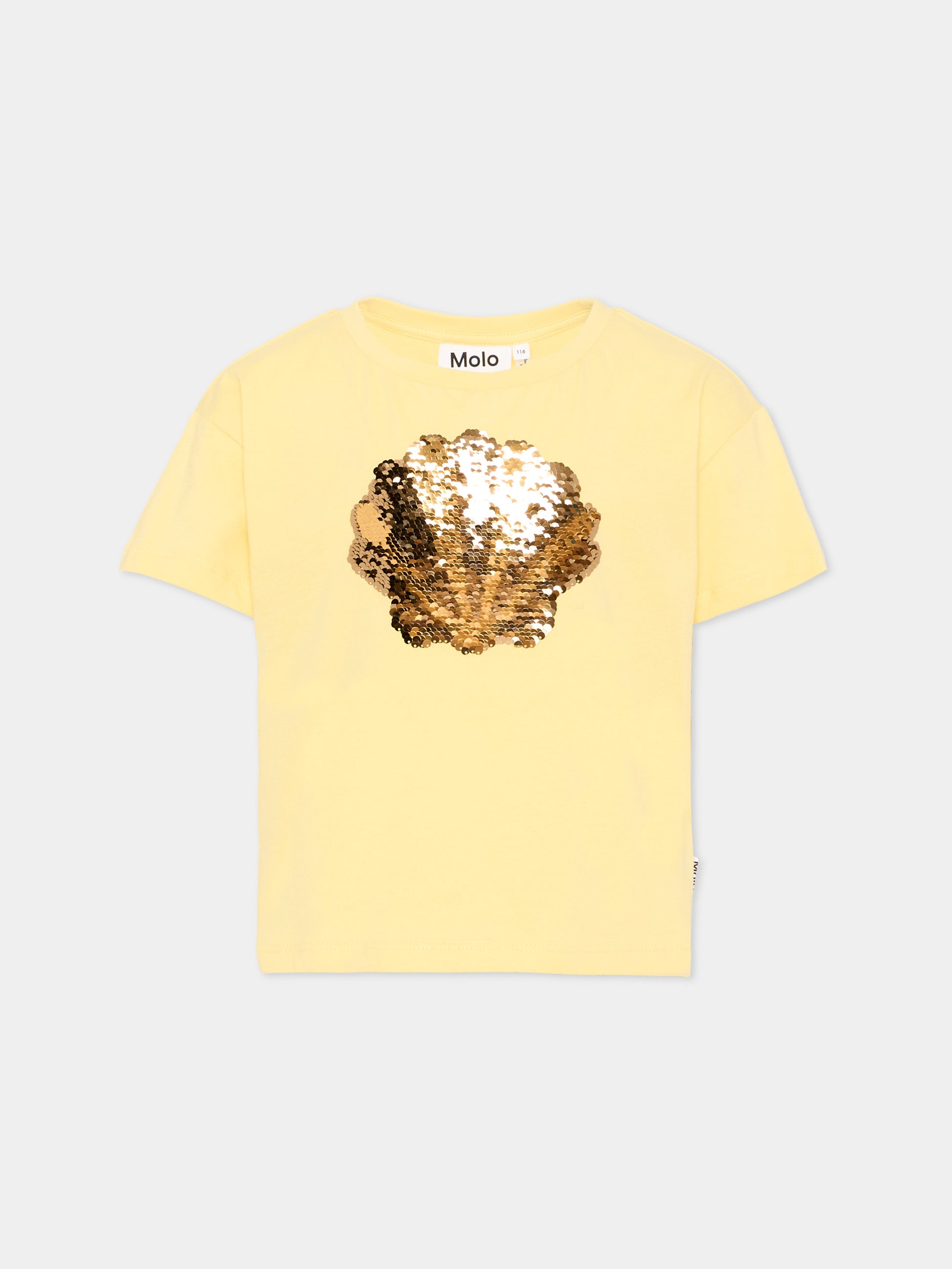 T-shirt gialla Roseanna per bambina con conchiglia,Molo,2S26A201 5217