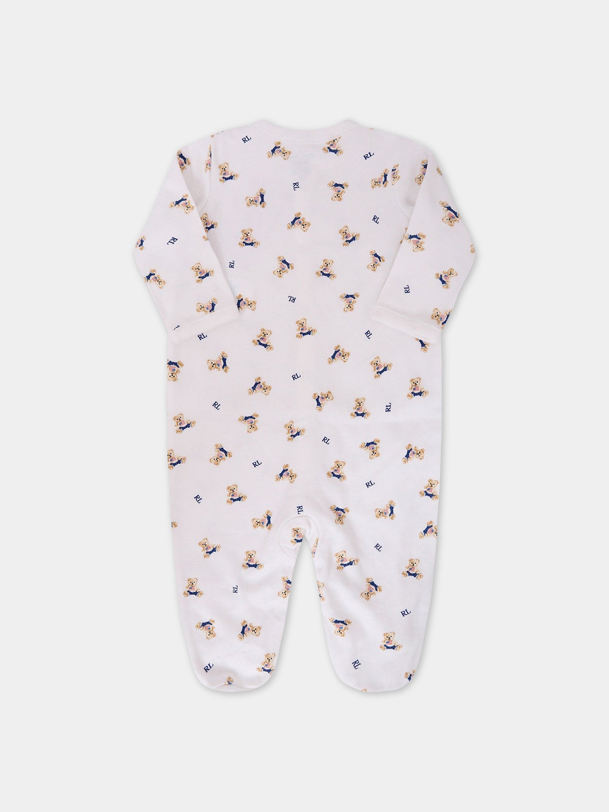Tutina bianca per neonato con orsetti,Ralph Lauren Kids,682715001