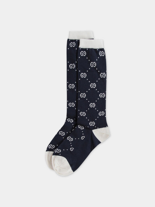Calze blu per bambini,Gucci Kids,503509 4K541 4178