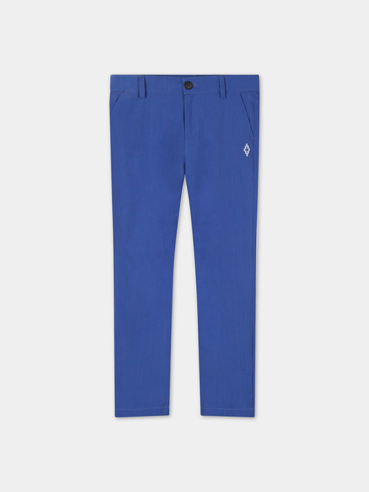 Pantaloni blu royal per bambino,Marcelo Burlon Kids,BMB 3091 5000 B030