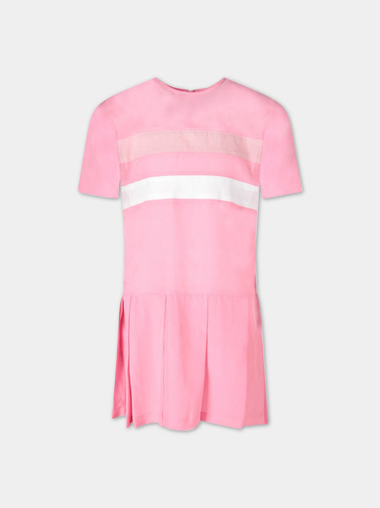 Abito rosa per bambina con righe,Marni Kids,M002LW M00HI 0M317