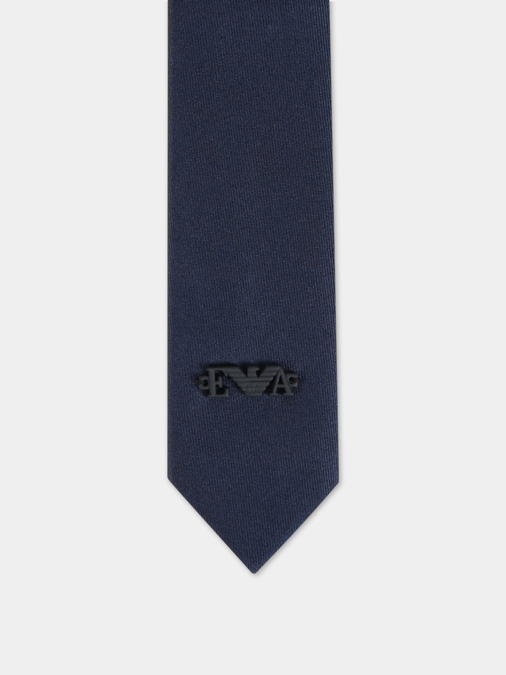 Cravatta blu per neonato con logo,Armani Junior,409312 0A915 00535