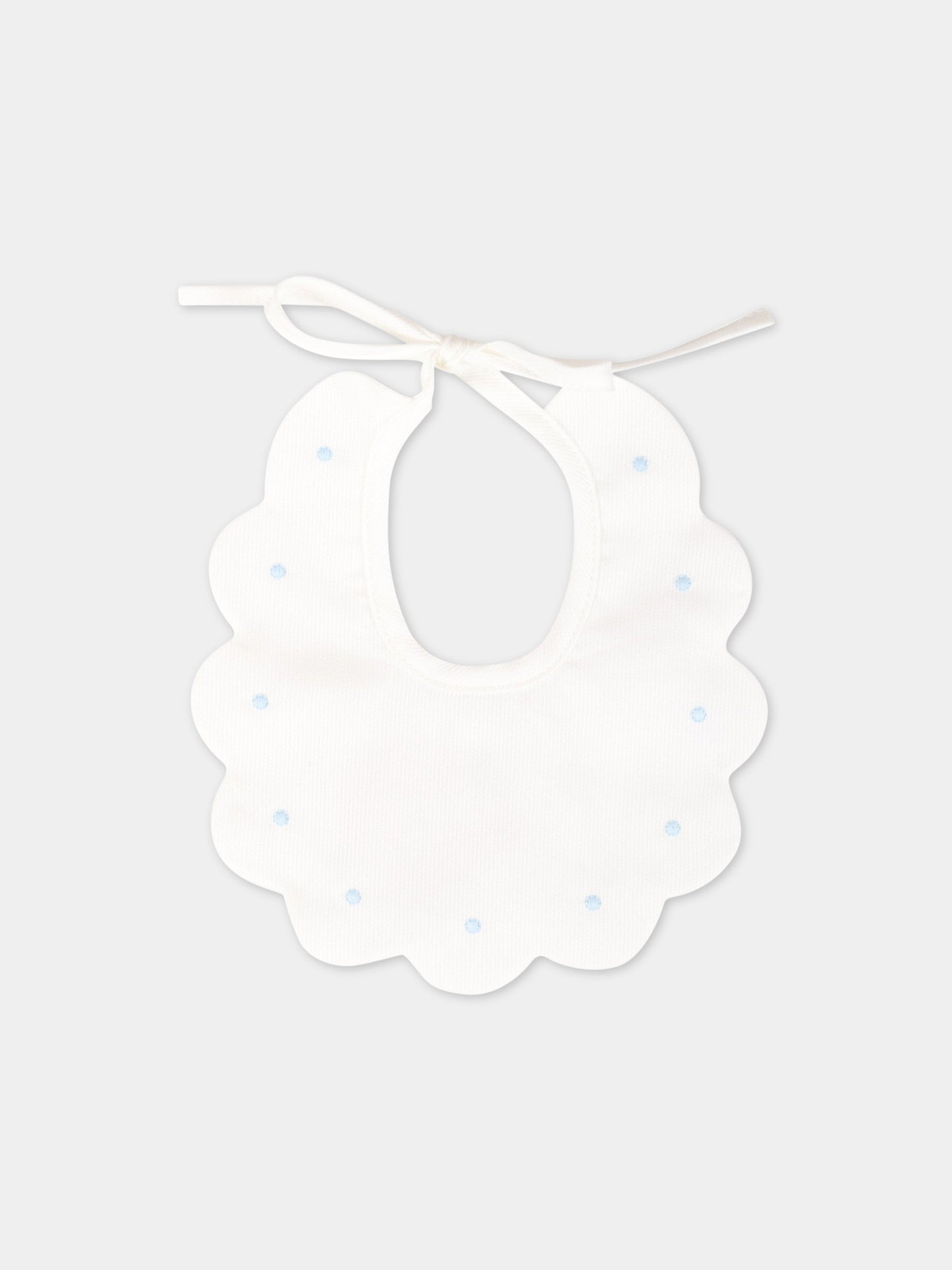 Bavaglino bianco per neonato,Little Bear,1028 LATTE/CIELO