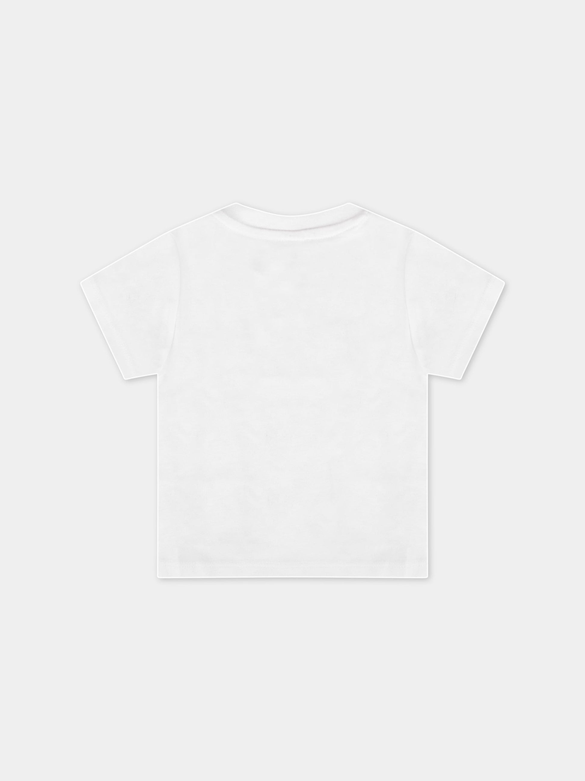 T-shirt bianca per neonato con logo blu,Hugo Boss,J05P01 10B