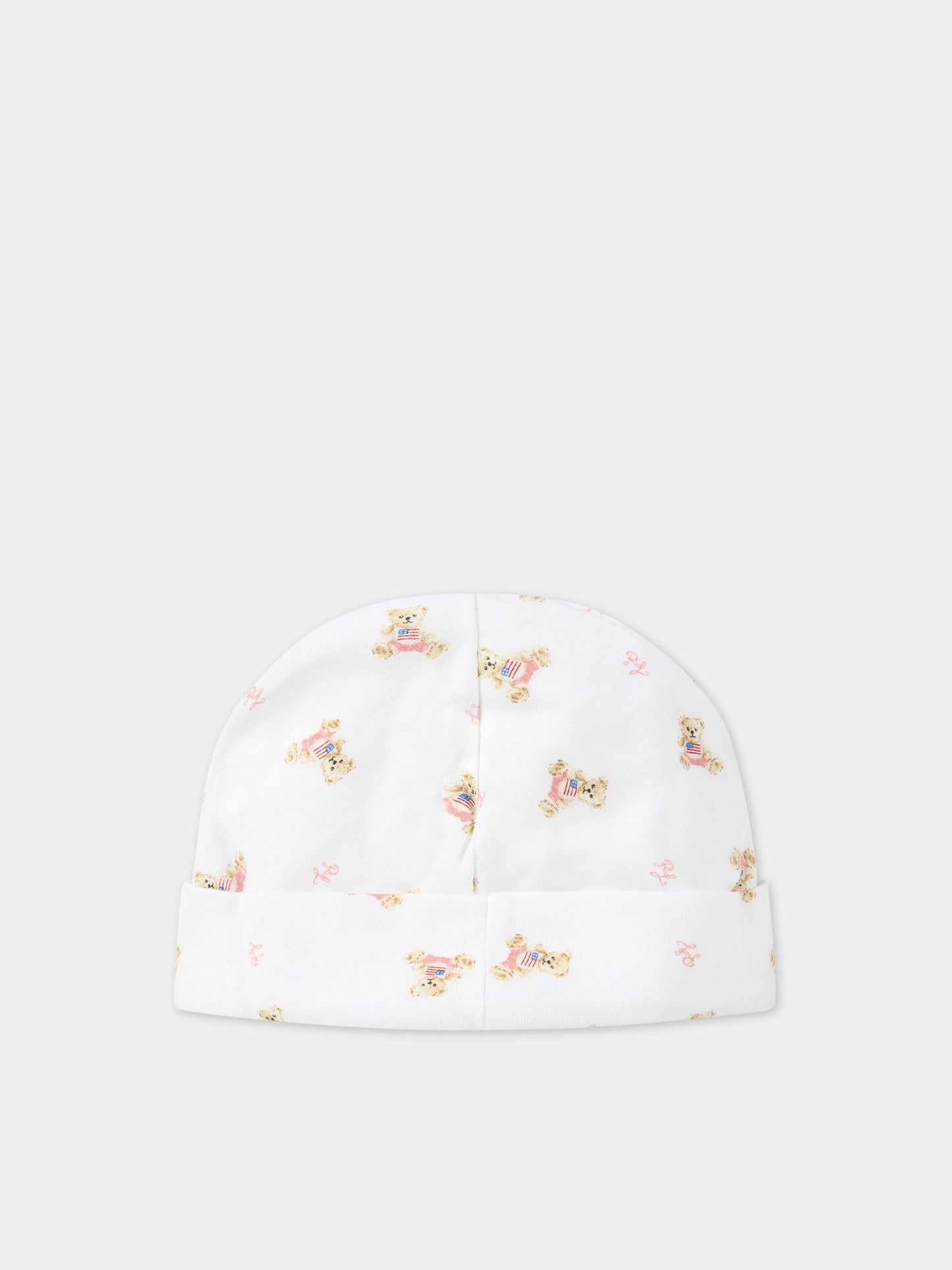 Cappello bianco per neonata con orsetti,Ralph Lauren Kids,682713001