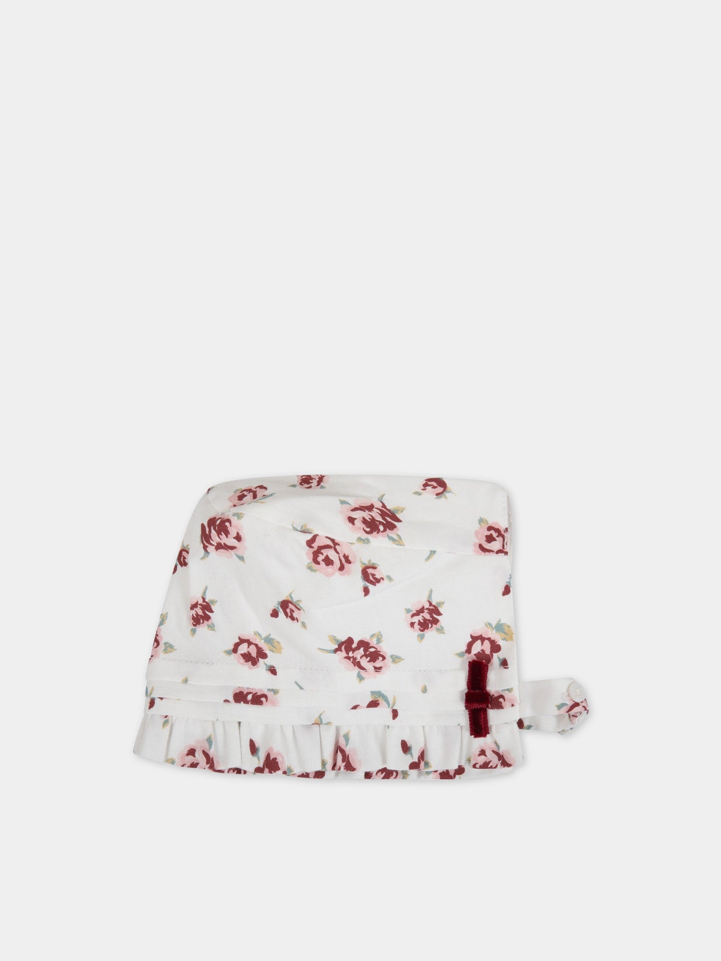 Cappello bianco per nenoanta con fiori,Pureté Du... Bébé,OI21 18 318