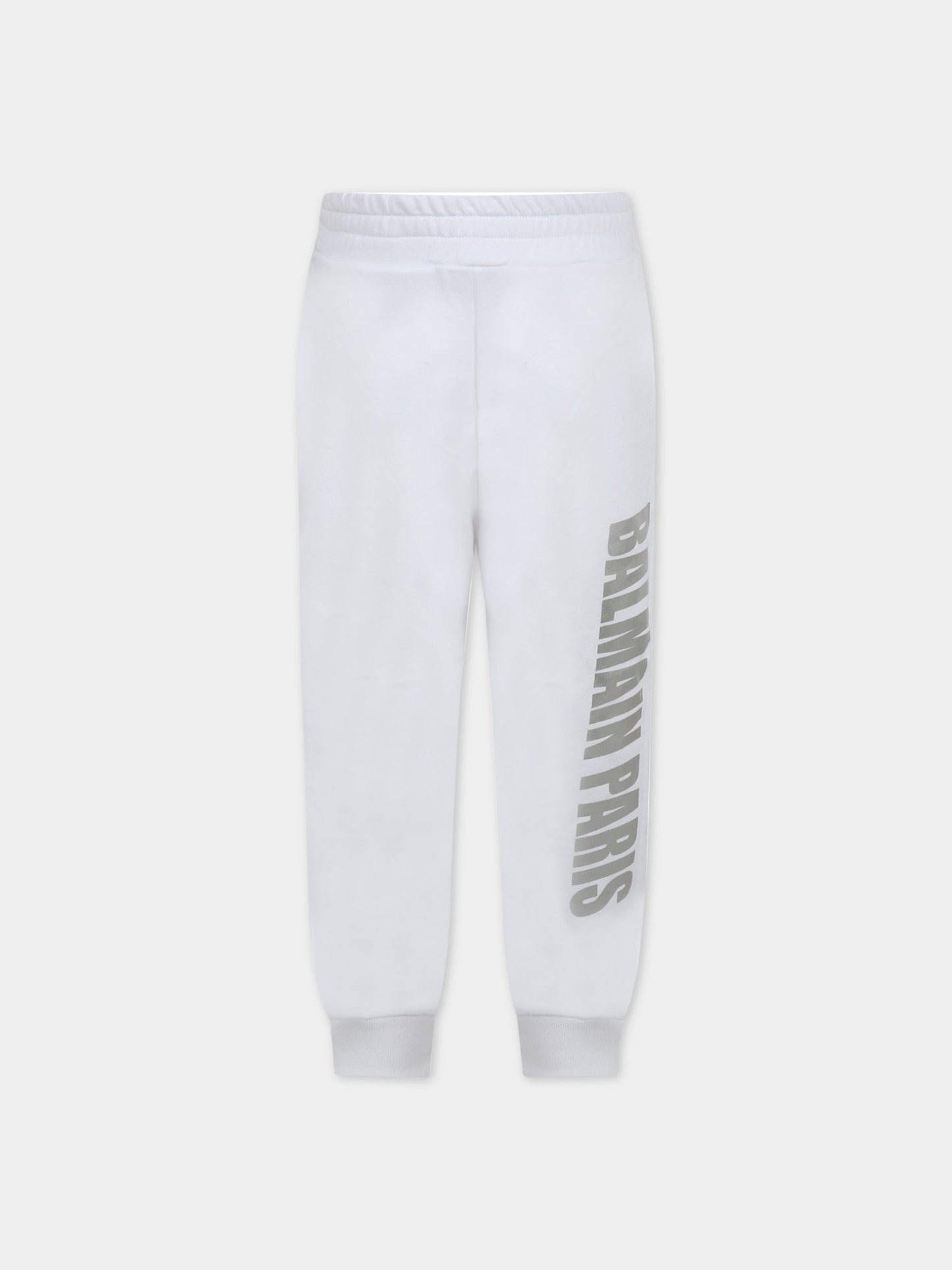 Pantalone bianco per bambini con logo,Balmain Kids,6L6627 LC930 100