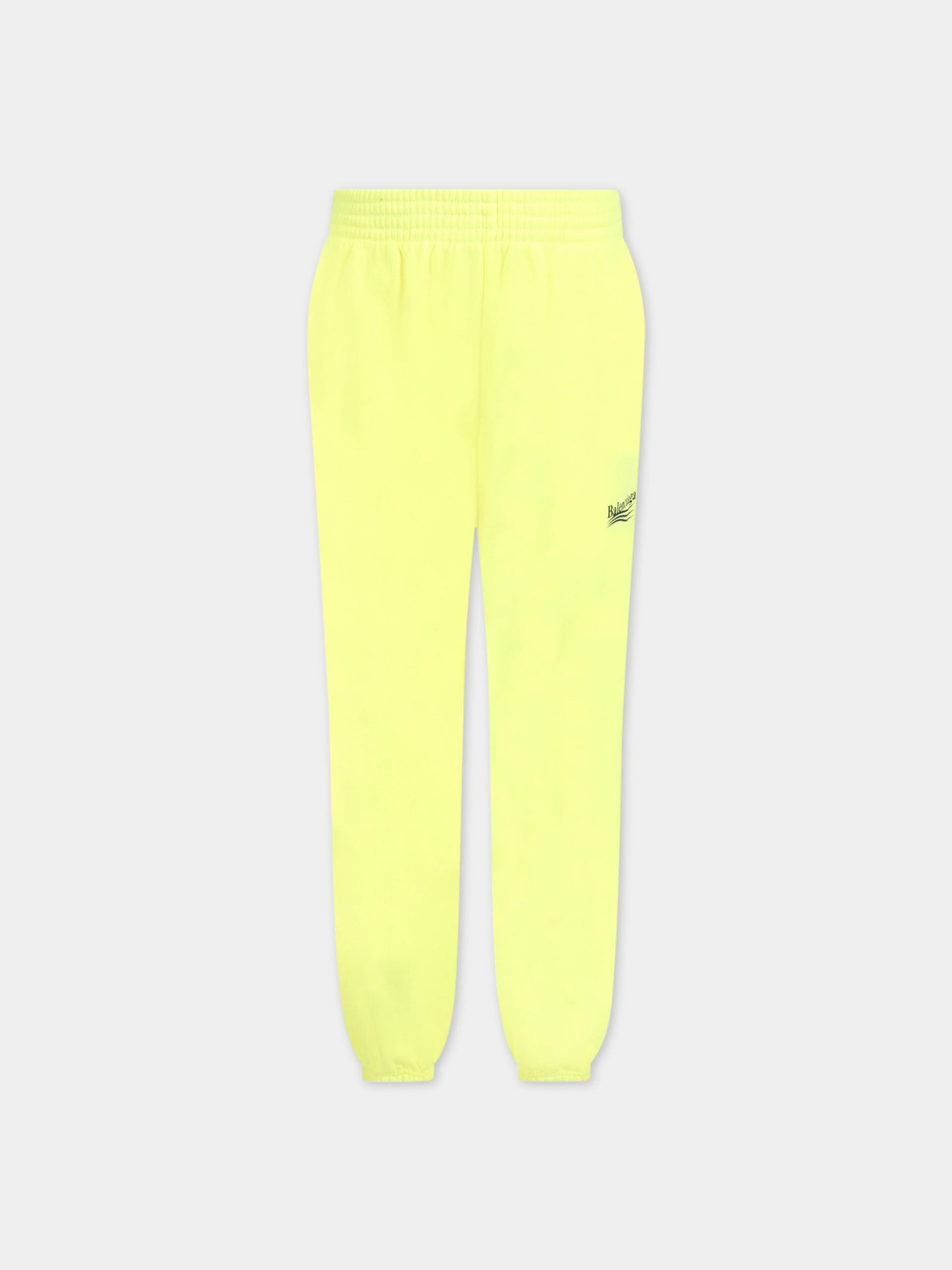Pantalone giallo fluo per bambini con logo,Balenciaga,621788 TIVB4 7110