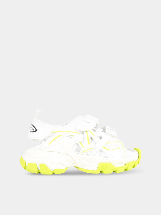 Sandali bianchi Track Clear Sole per bambini con logo nero,Balenciaga,644999 W3AJ1 9073