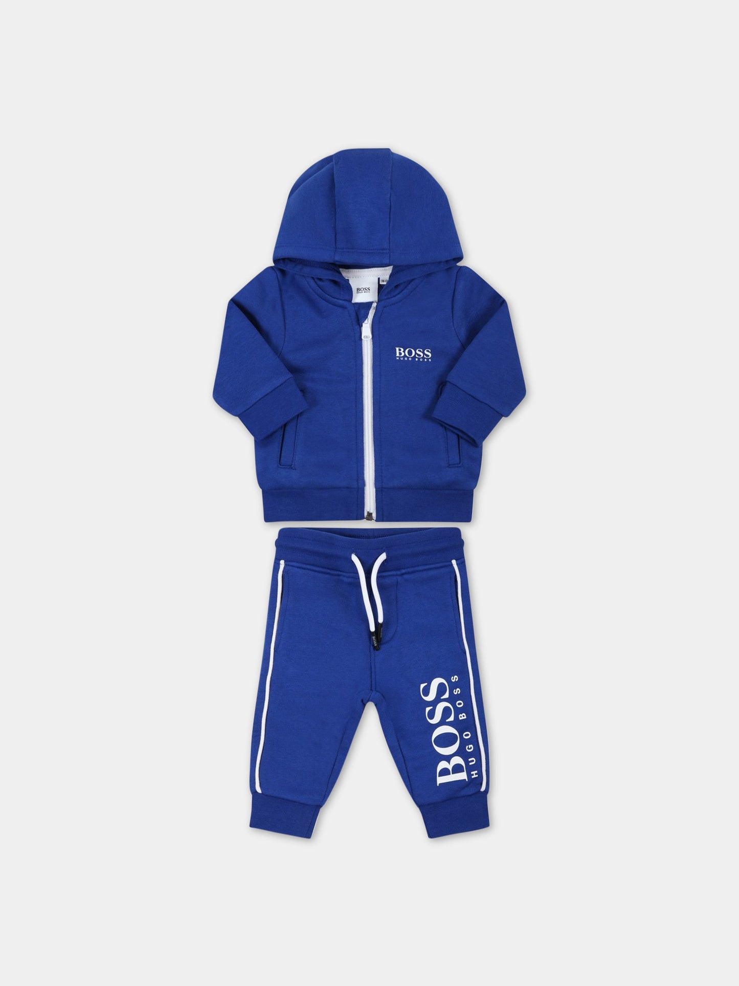 Tuta blu per neonato con logo bianco,Hugo Boss,J08055 829