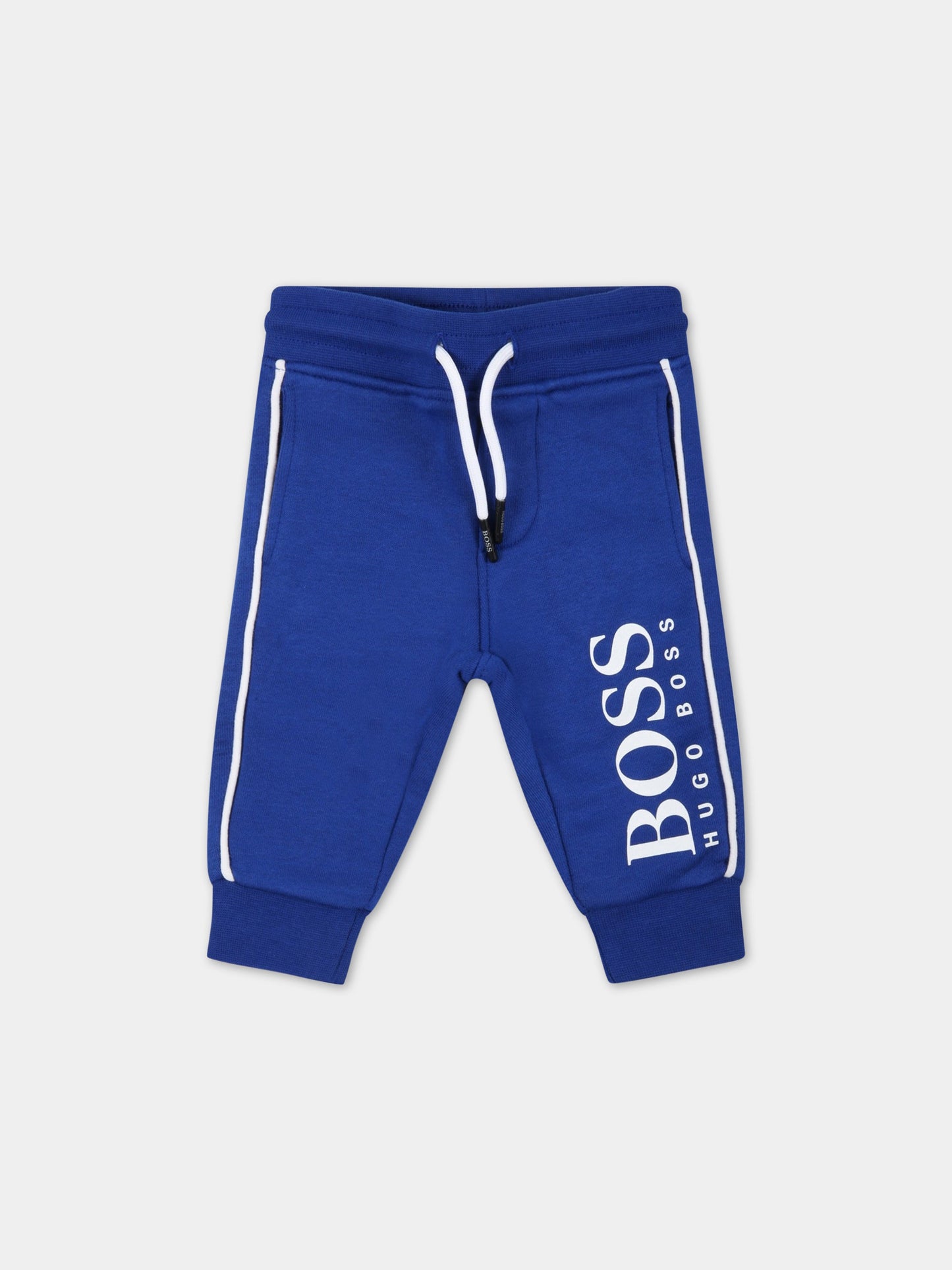 Tuta blu per neonato con logo bianco,Hugo Boss,J08055 829