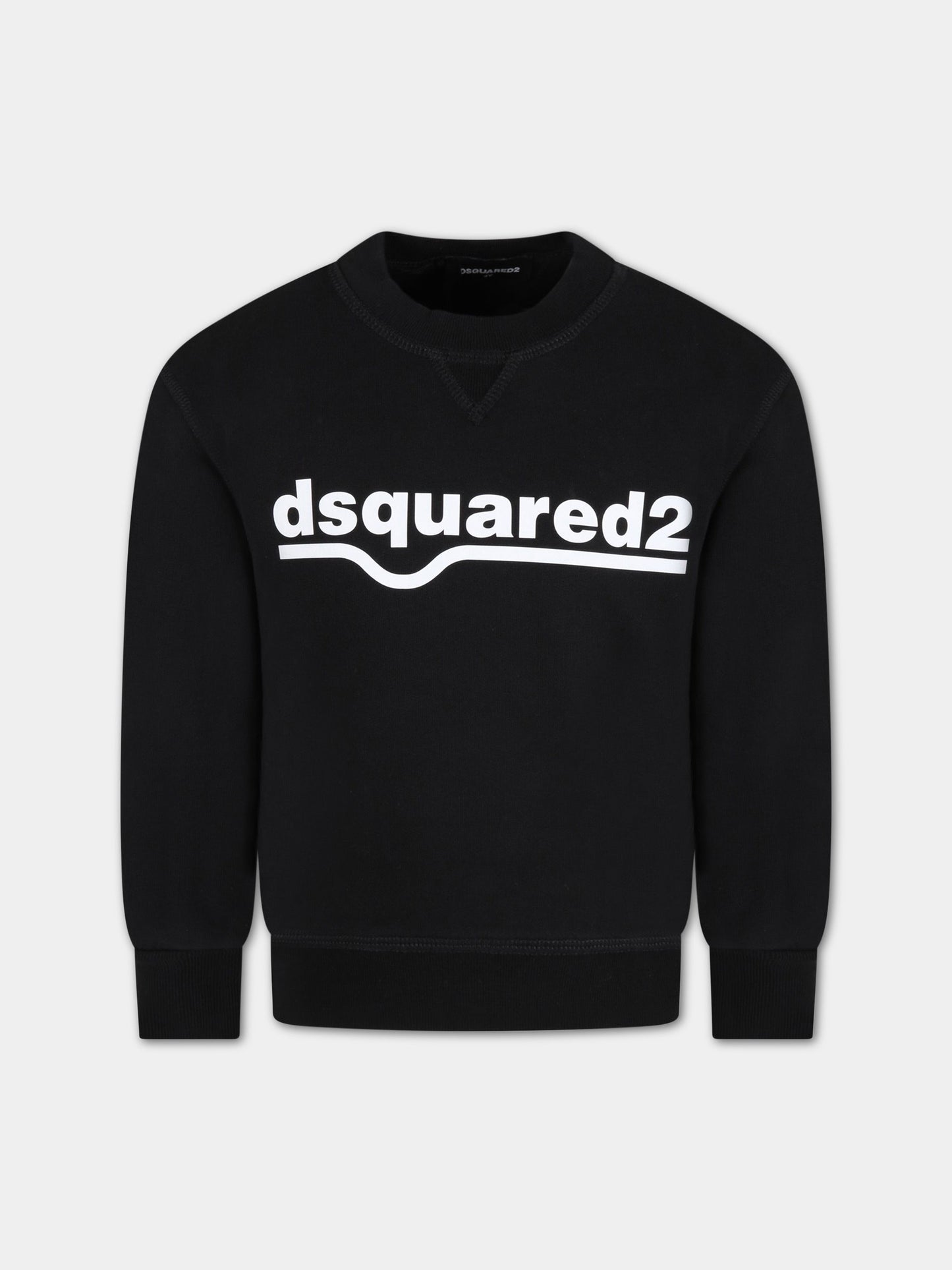 Felpa nera per bambini con logo,Dsquared2,DQ0541-D002G DQ900