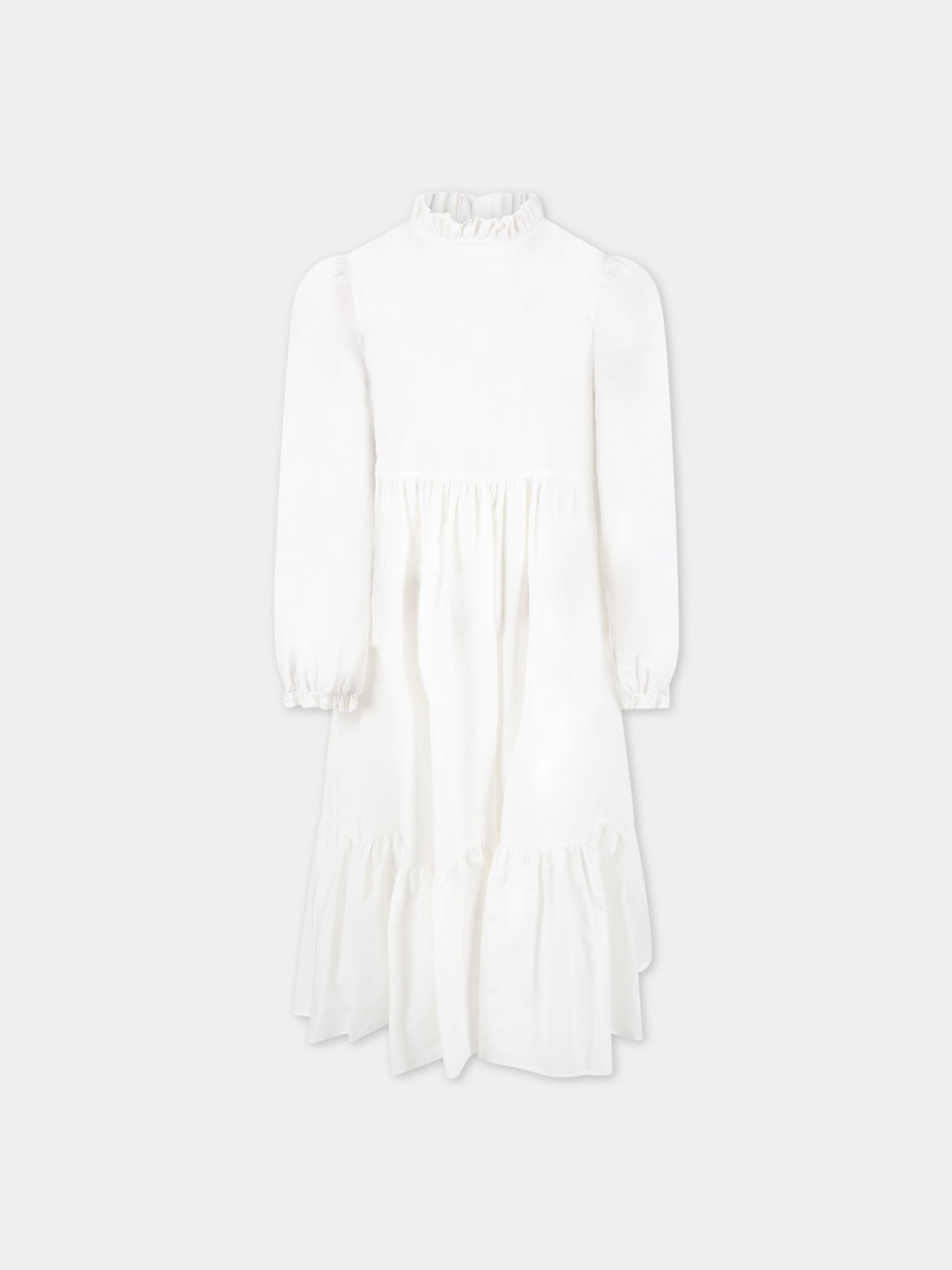 Vestito bianco per bambina,Ermanno Scervino Junior,ESFAB030 CA199 YS001 0000