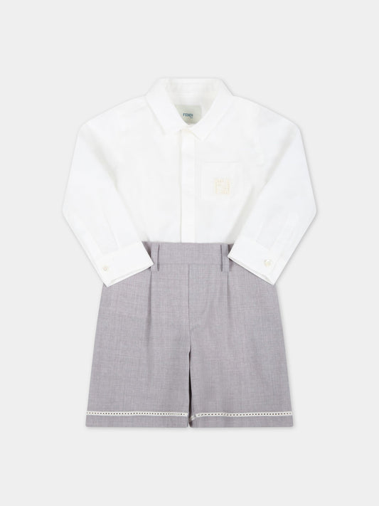 Tutina multicolor per neonato con doppia FF,Fendi Kids,BML122 AG10 F0HT8