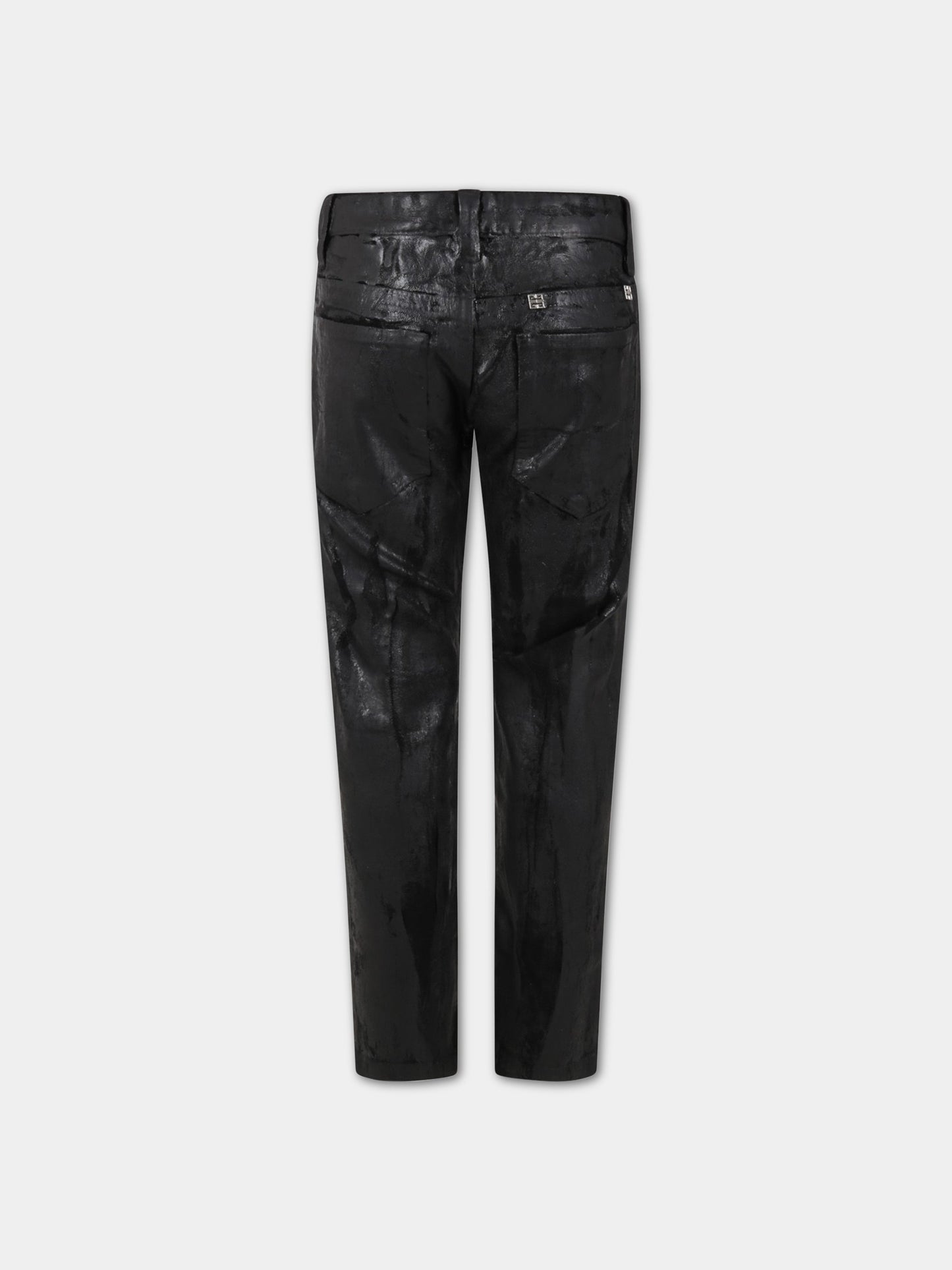 Pantaloni neri per bambina con patch logato,Givenchy Kids,H24145 Z55