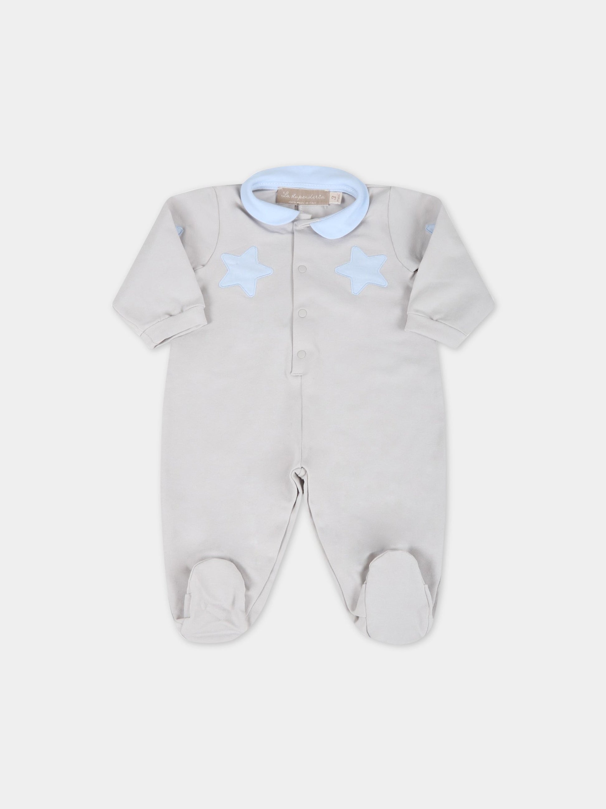 Tutina grigia per neonato con stelle,La Stupenderia,TBTT00K05 B04