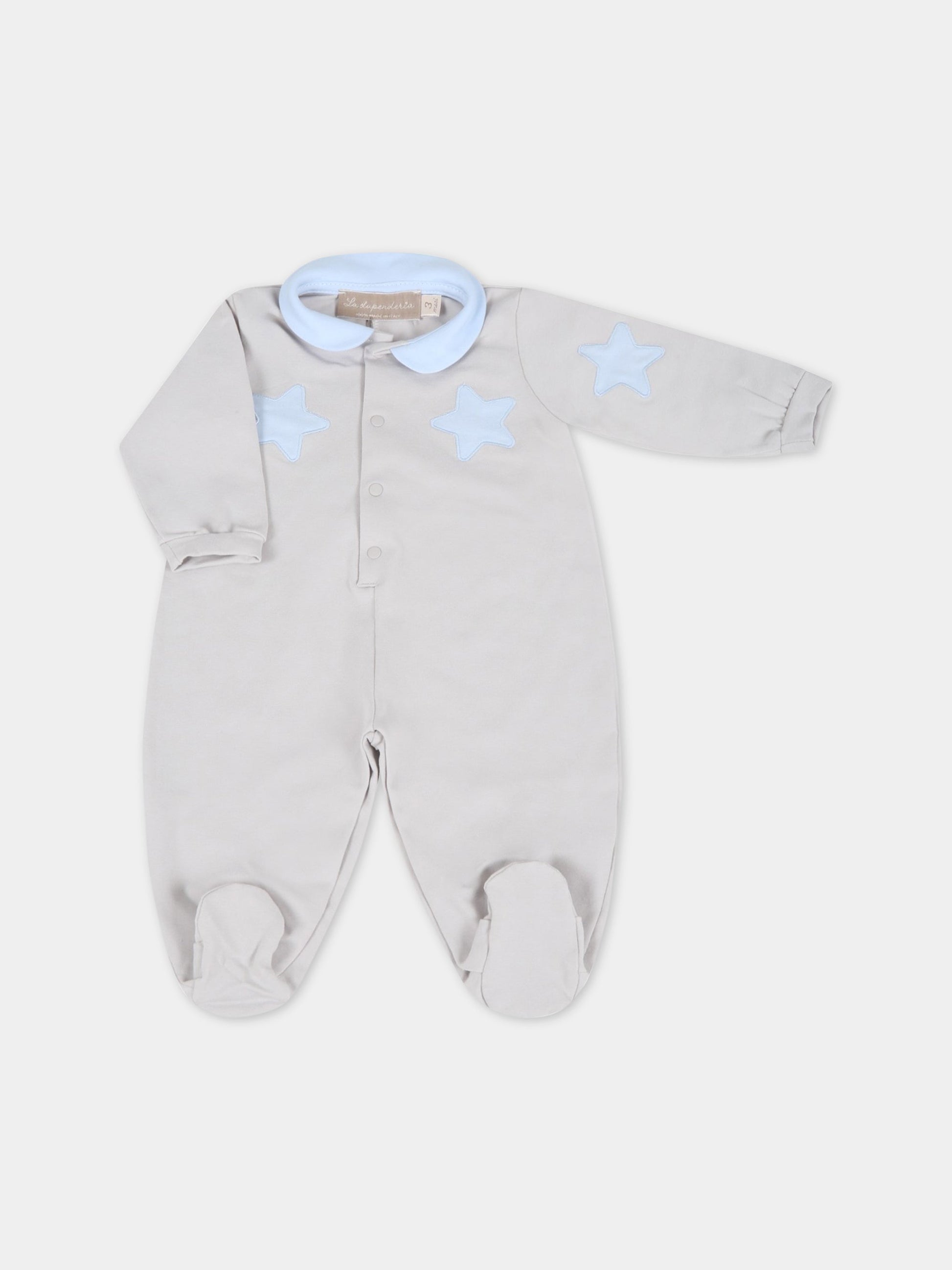 Tutina grigia per neonato con stelle,La Stupenderia,TBTT00K05 B04
