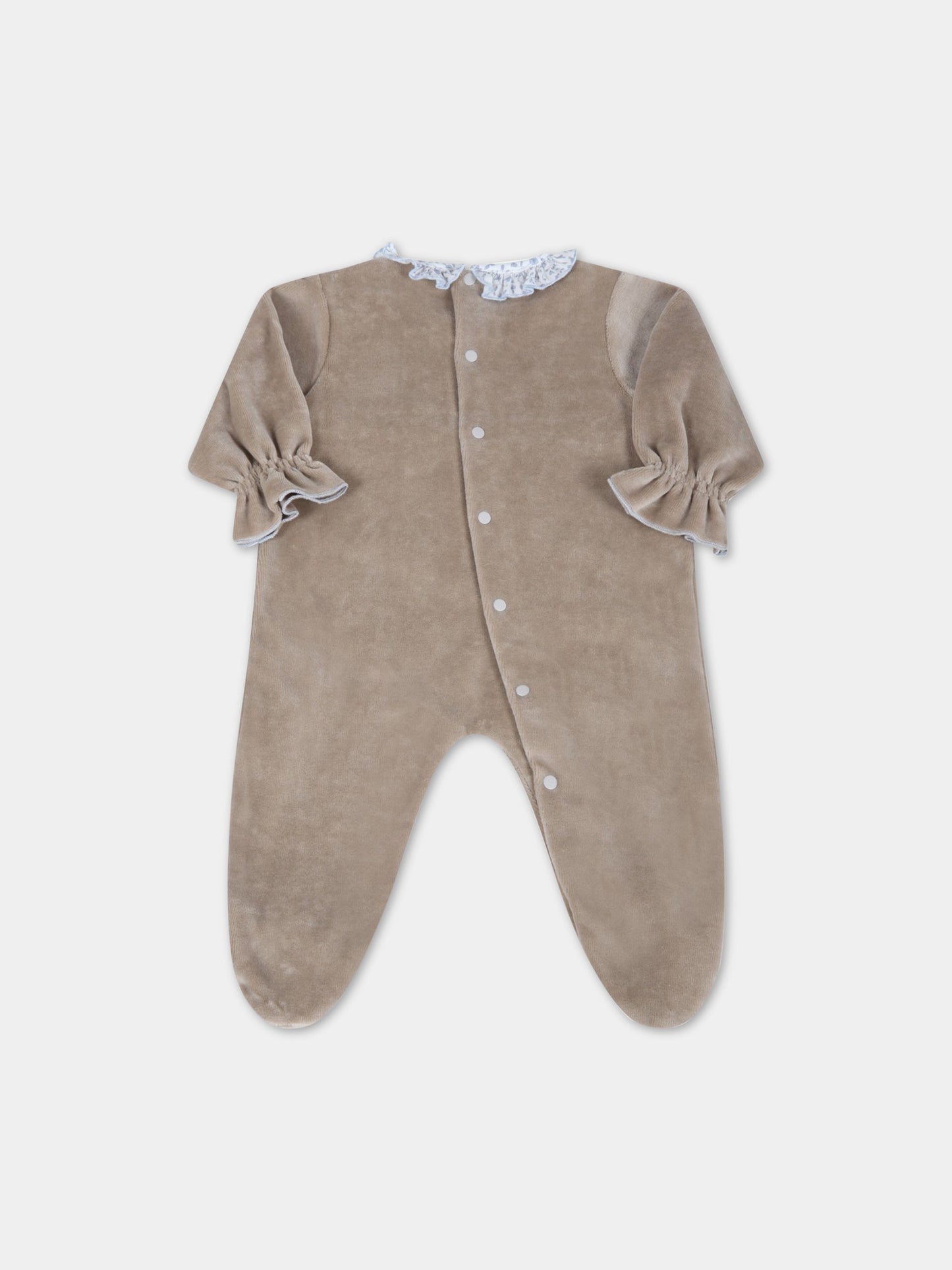 Tutina beige per neonata con fiocco,La Stupenderia,TBTT02L05 T29
