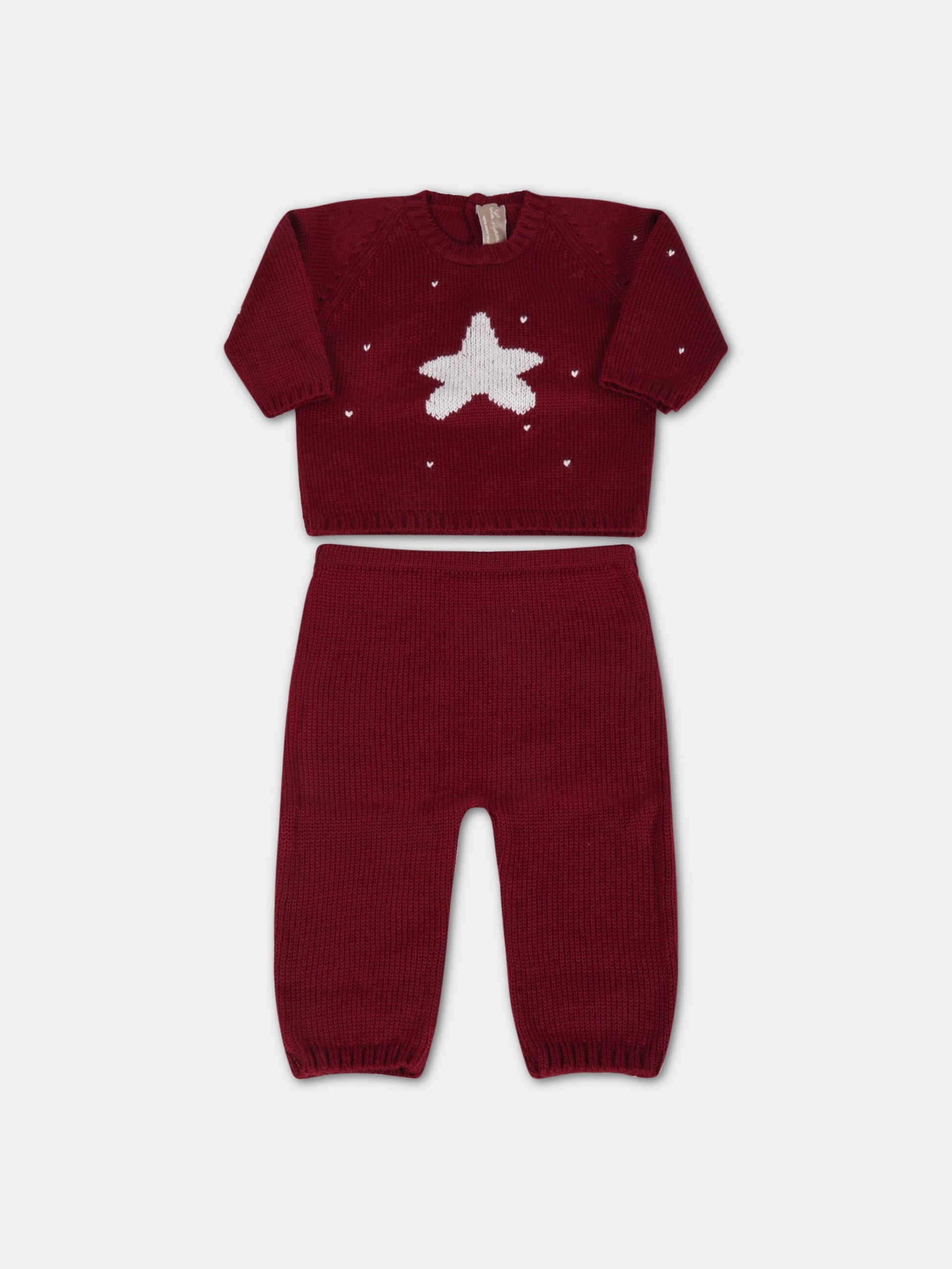 Completo bordeaux per neonati con stella,La Stupenderia,WBCT05816 802