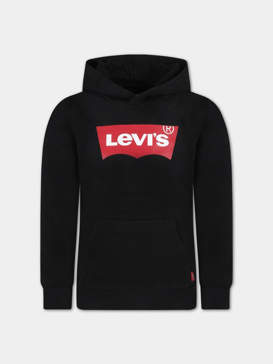 Felpa nera per bambini con logo,Levi's Kids,21WMLKE8778 023