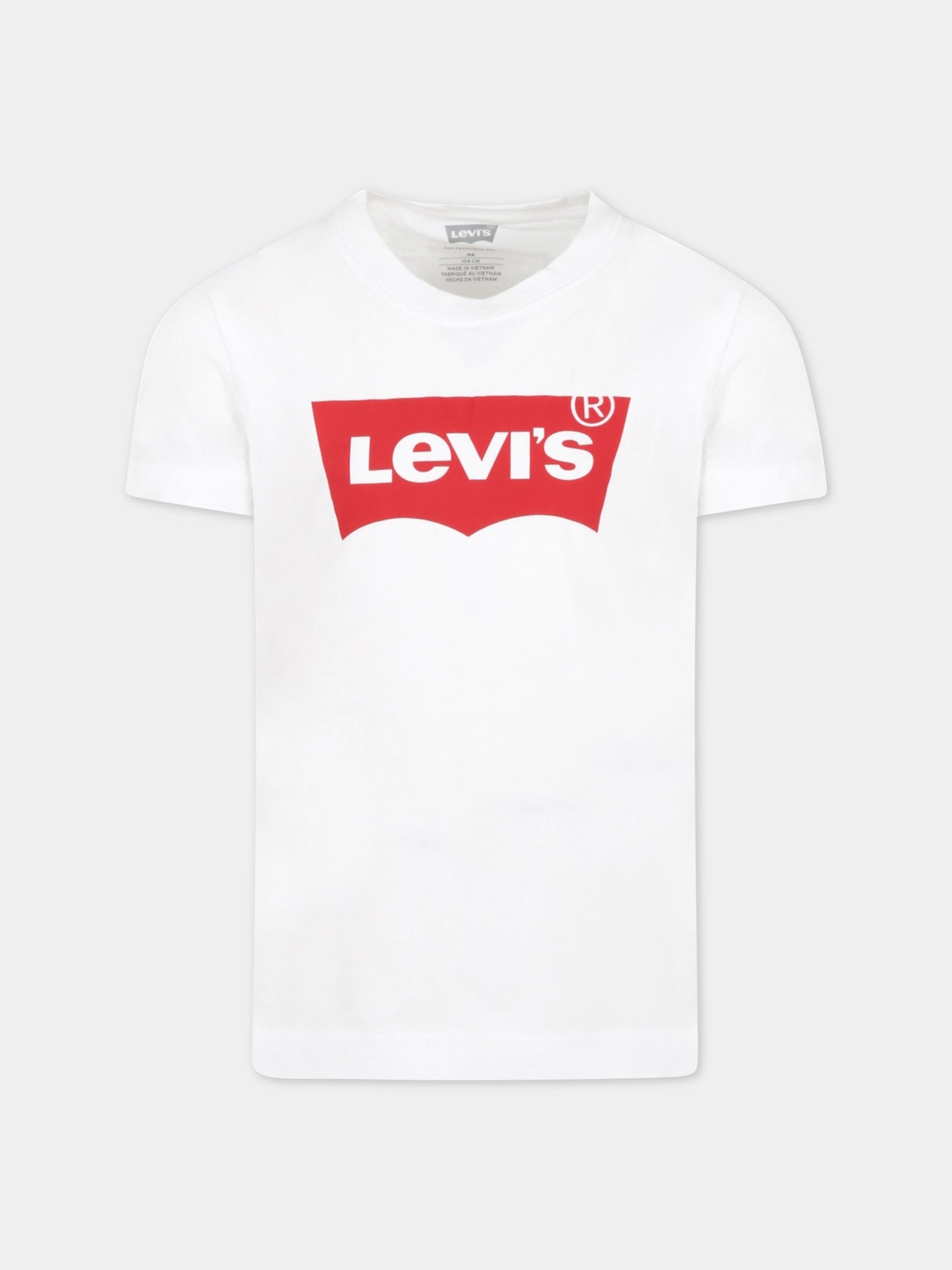 T-shirt bianca per bambini con logo,Levi's Kids,21WMLKE8157 001