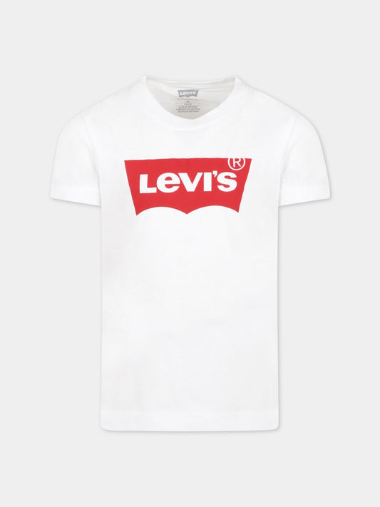 T-shirt bianca per bambini con logo,Levi's Kids,21WMLKE8157 001